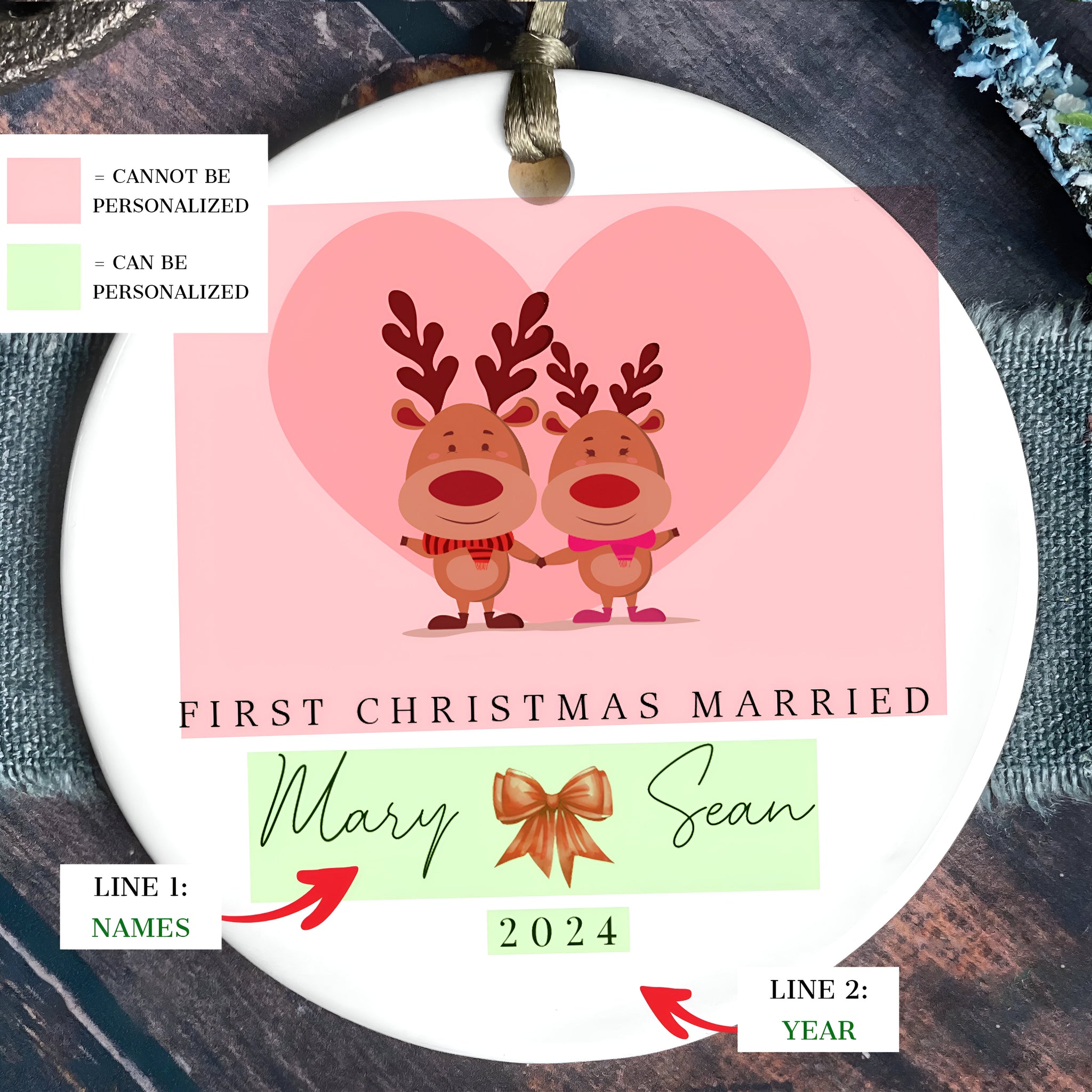 Personalized First Christmas Married Ornament, Mr Mrs Ornament, Personalized Wedding Gift, Newlywed Christmas Gift, Our First Christmas Ornament CX05-39 ORN2509