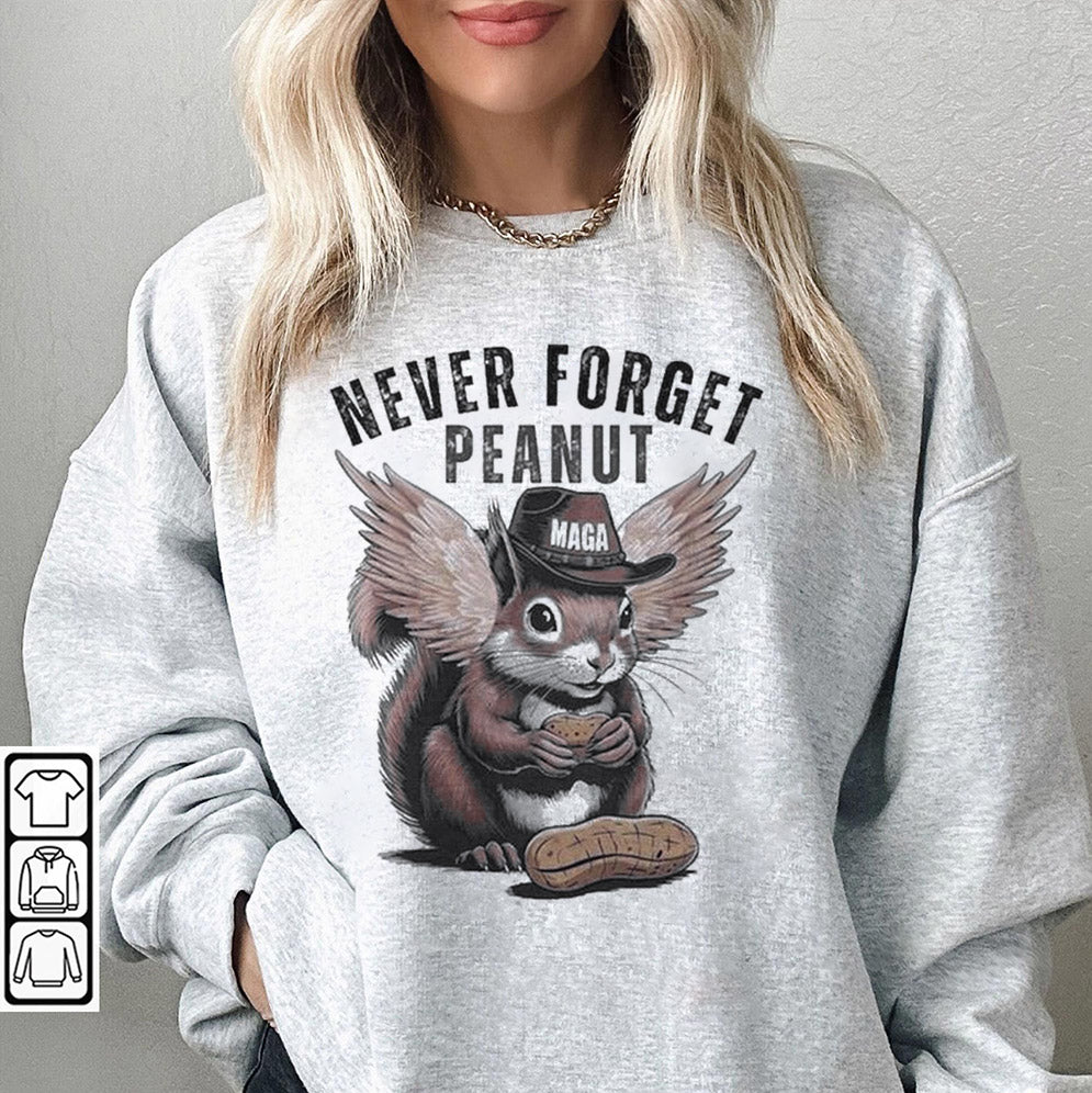 Peanut Squirrel Never Forget Peanut 2024 Shirt, Peanut the Squirrel, Peanut Justice, Funny Squirrel Shirt, Animal Lovers