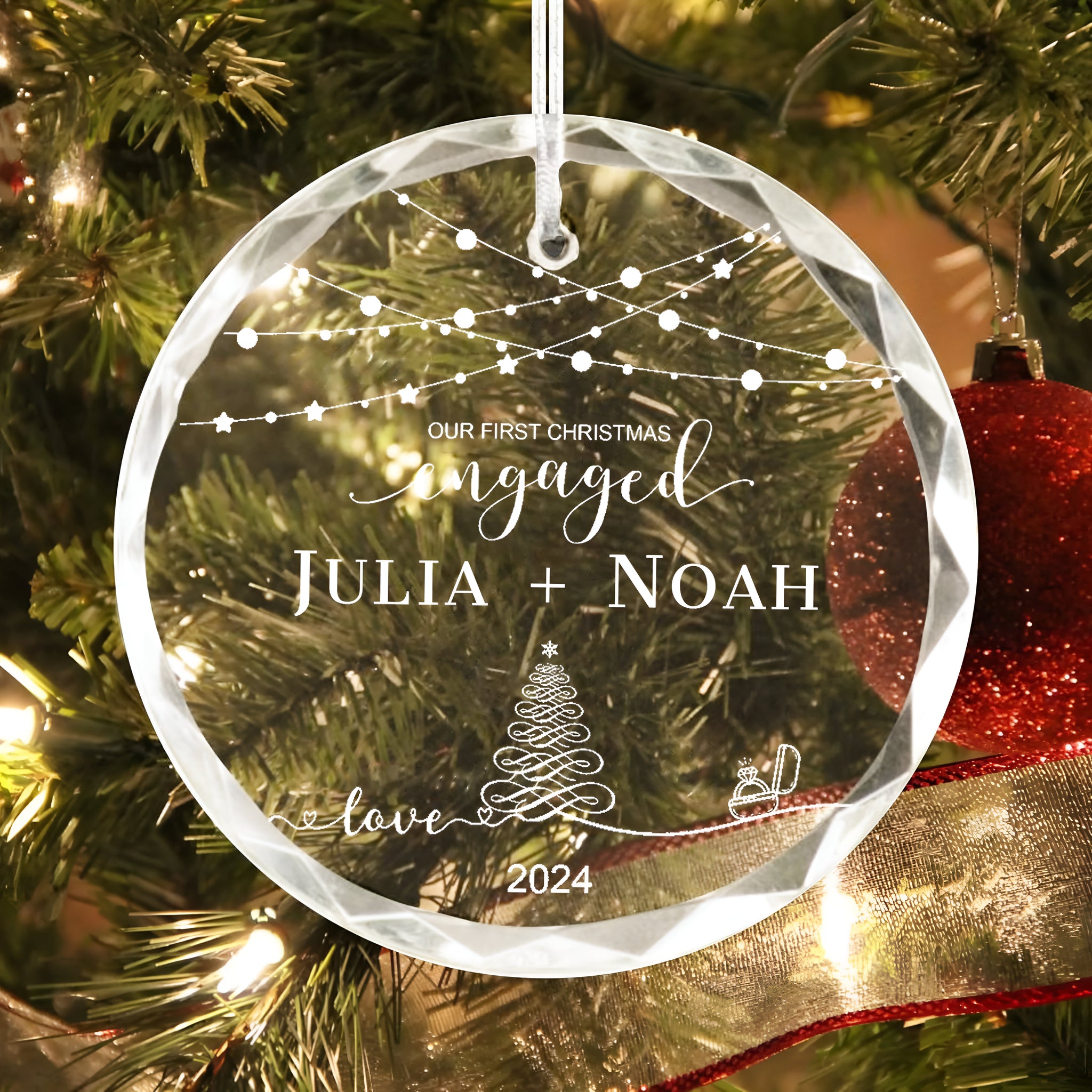 Personalized First Christmas Married Glass Ornament, Our First Christmas Married as Mr and Mrs Ornament, Wedding Glass GX05-13 ORN2509