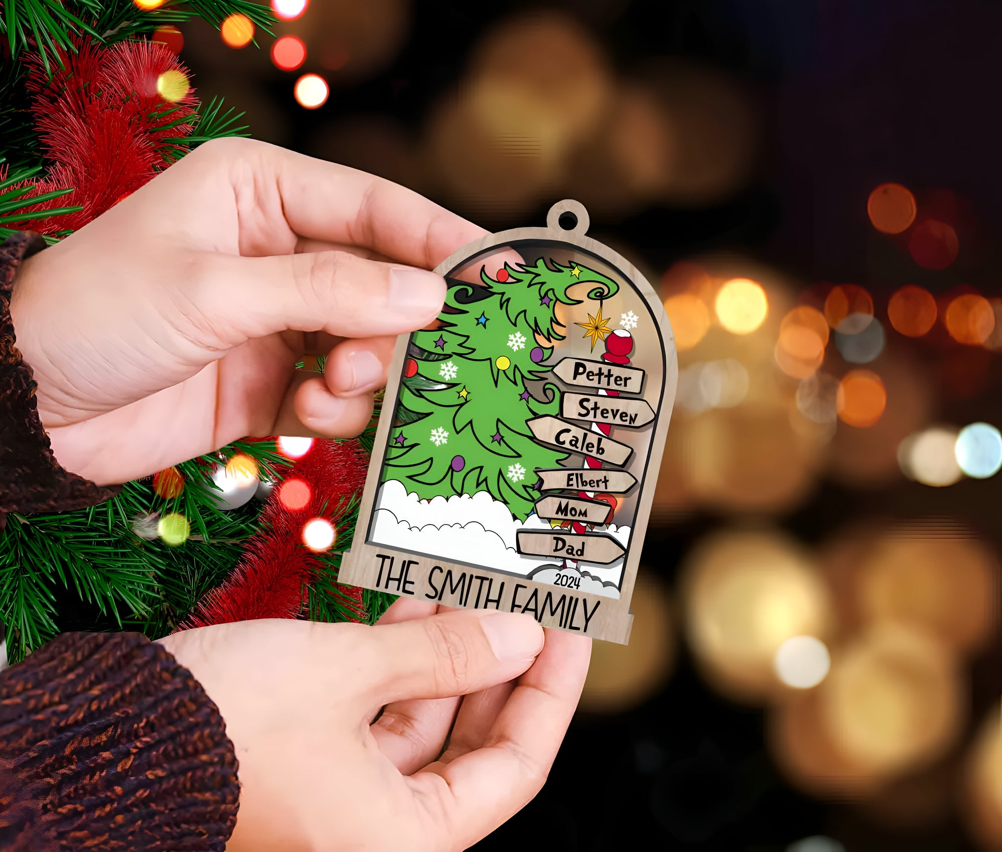 Personalized Family Christmas Ornament 2024, Custom Family Name Christmas Ornament, Christmas Tree Decoration, Christmas Ornament Gift ORHA24