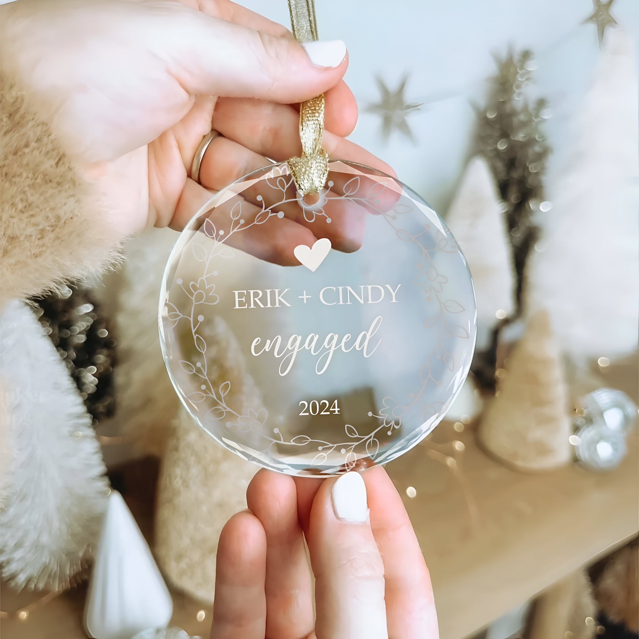 Personalized  First Christmas Married Glass Ornament, Our First Christmas Married as Mr and Mrs Ornament, Wedding Glass GX05-7 ORN2509