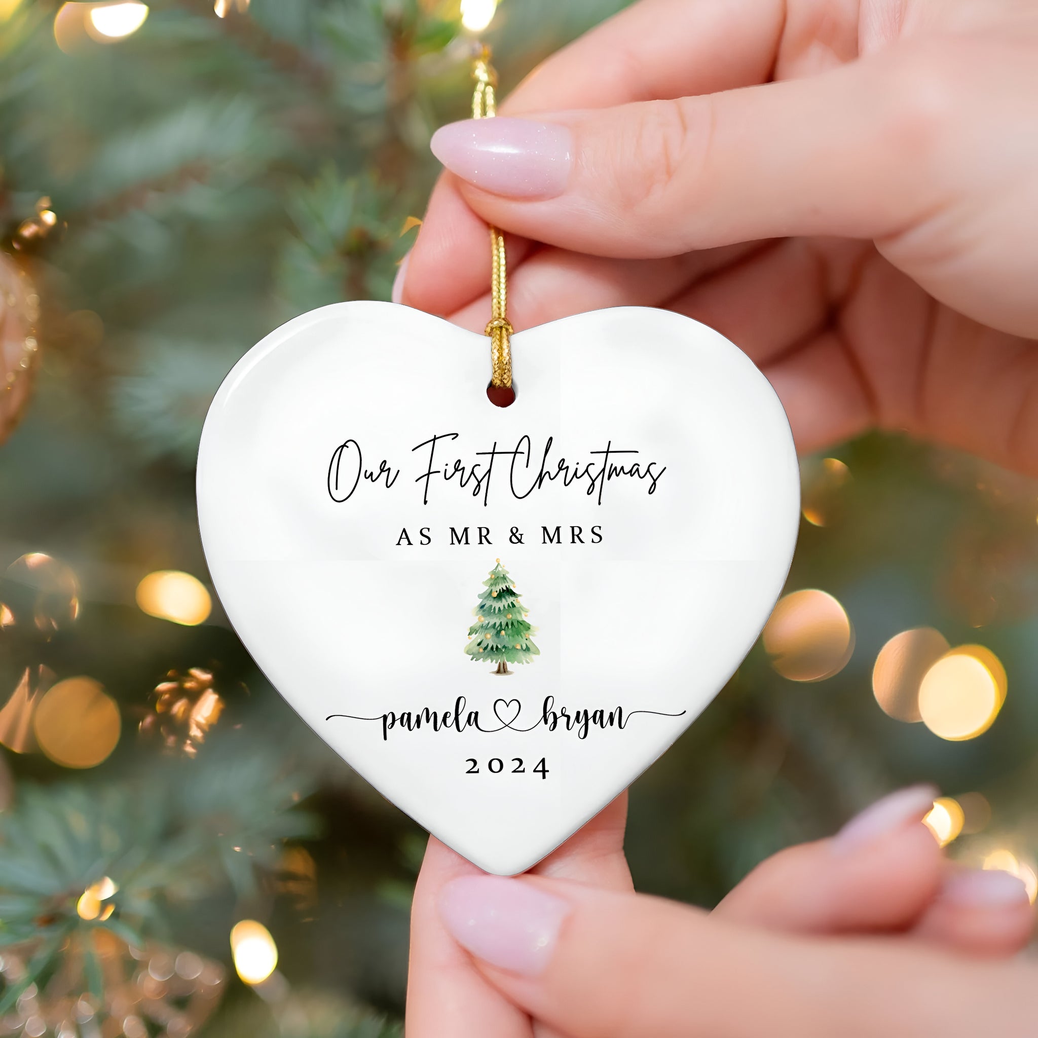 Personalized First Christmas Married Ornament, Mr Mrs Ornament, Wedding Gift, Newlywed Christmas Gift, Our First Christmas Ornament CY06-2 ORN2509