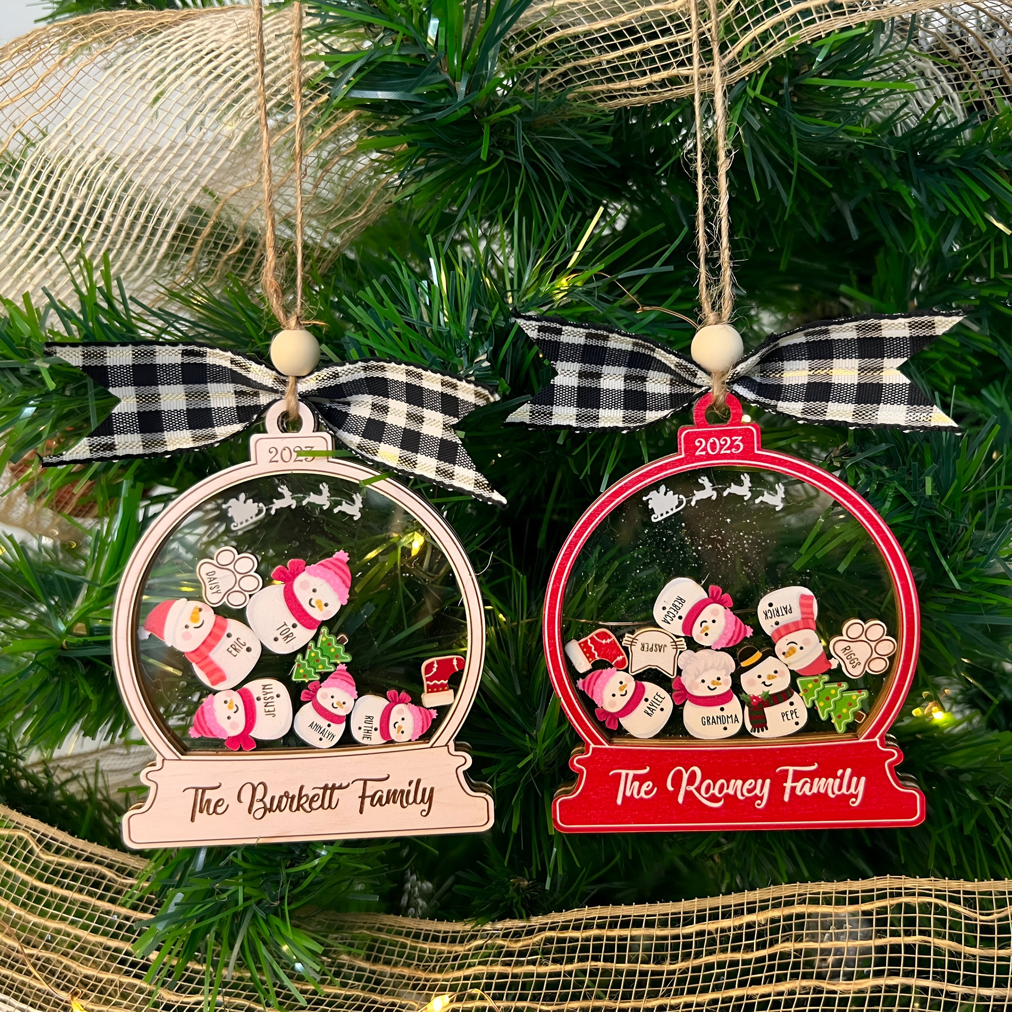 Personalized Snowman Family Christmas Ornament 2024, Family Snowman Ornament Custom, Christmas Tree Ornament, Family Ornament Christmas Gift HAOR10