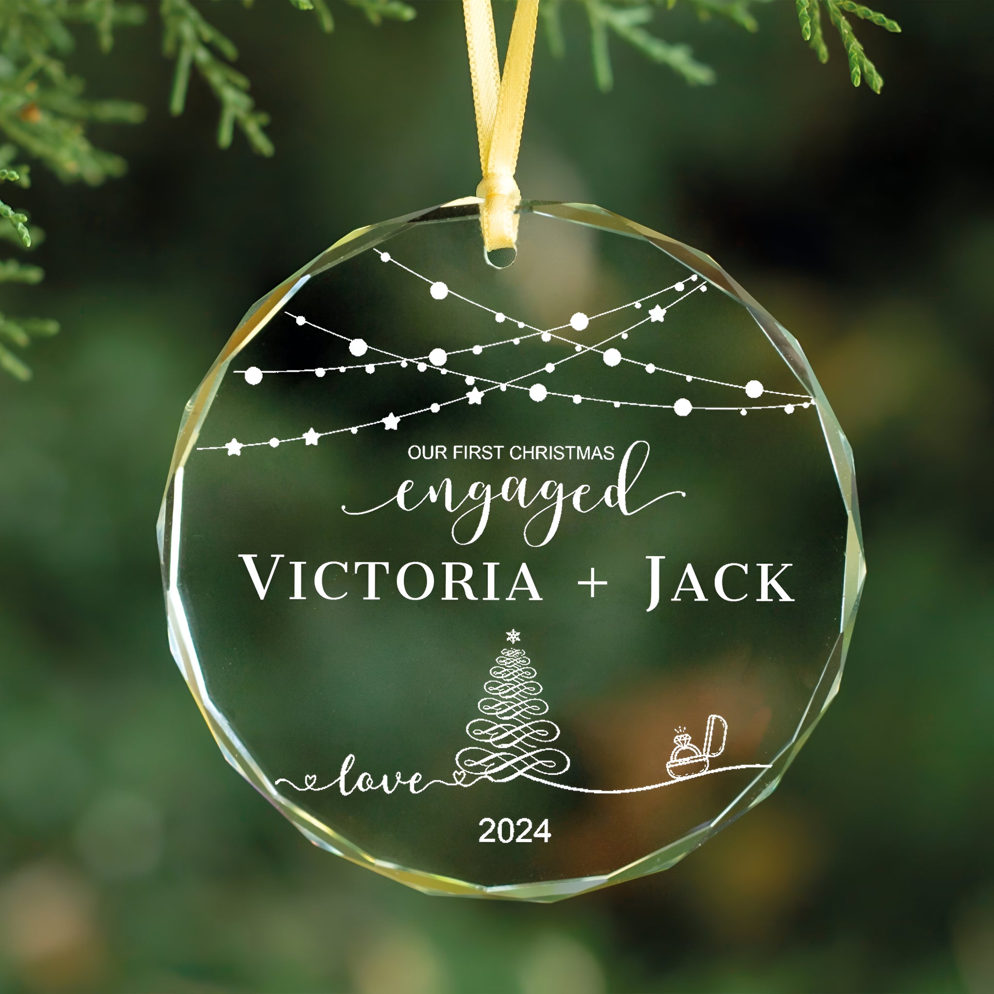 Personalized First Christmas Married Glass Ornament, Our First Christmas Married as Mr and Mrs Ornament, Wedding Glass GX05-13 ORN2509
