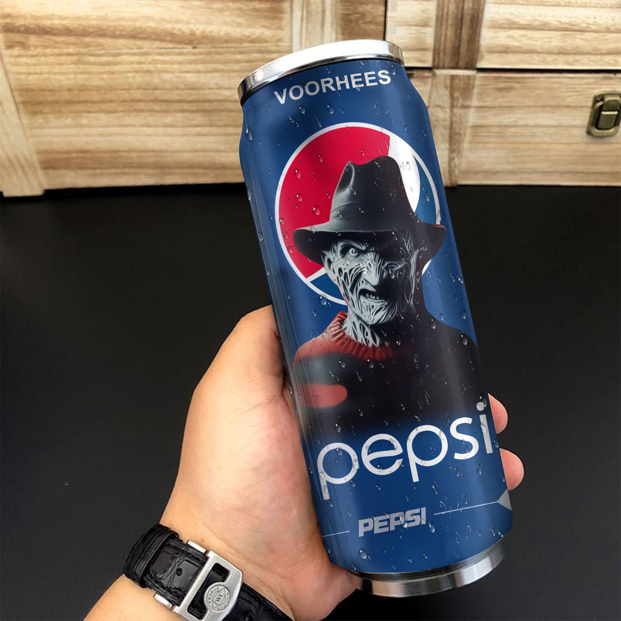 Pepsi Drink Freddy Kreuger Halloween Insulated Tumbler Stainless Steel Water - 16Oz 329460_parent tumb1