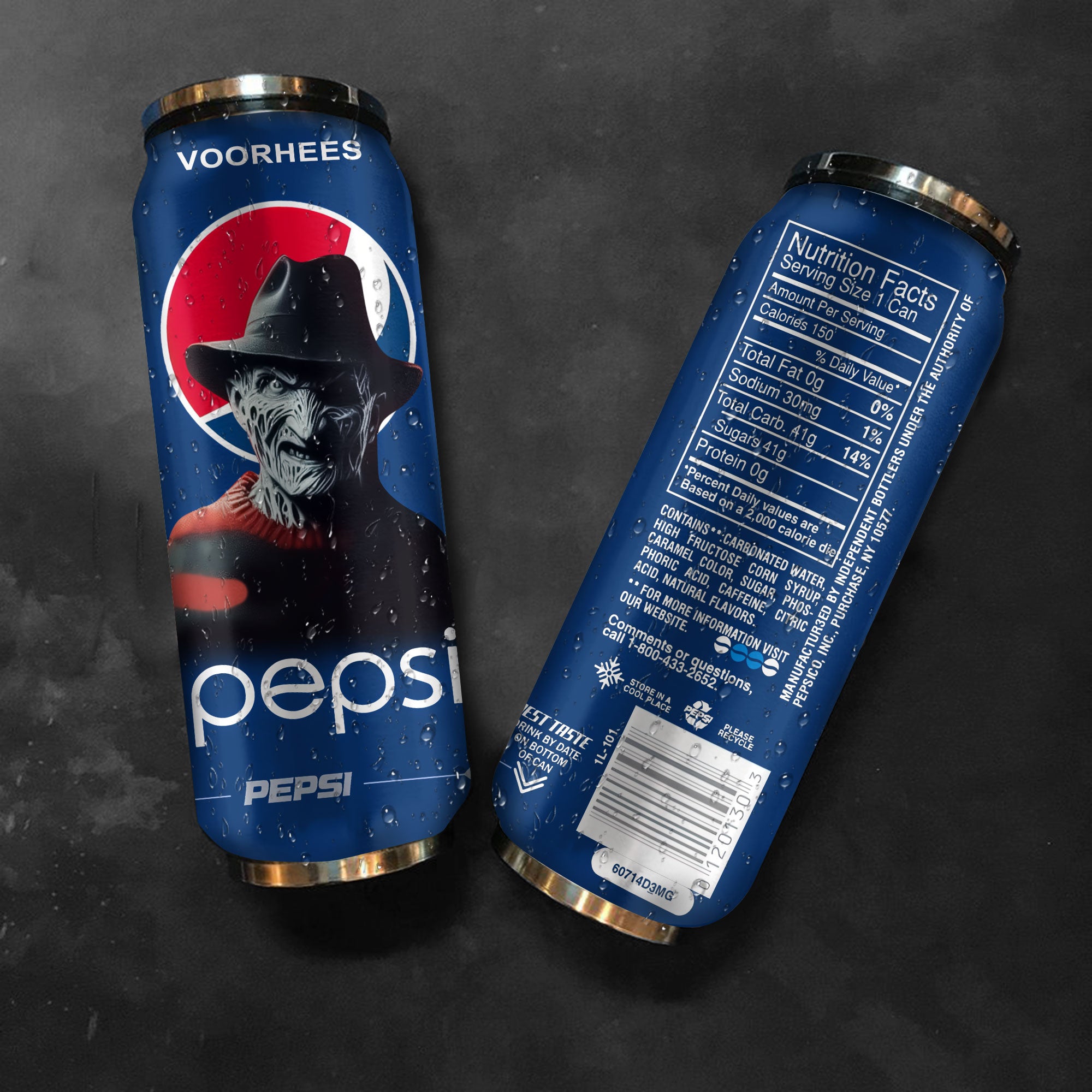 Pepsi Drink Freddy Kreuger Halloween Insulated Tumbler Stainless Steel Water - 16Oz 329460_parent tumb1