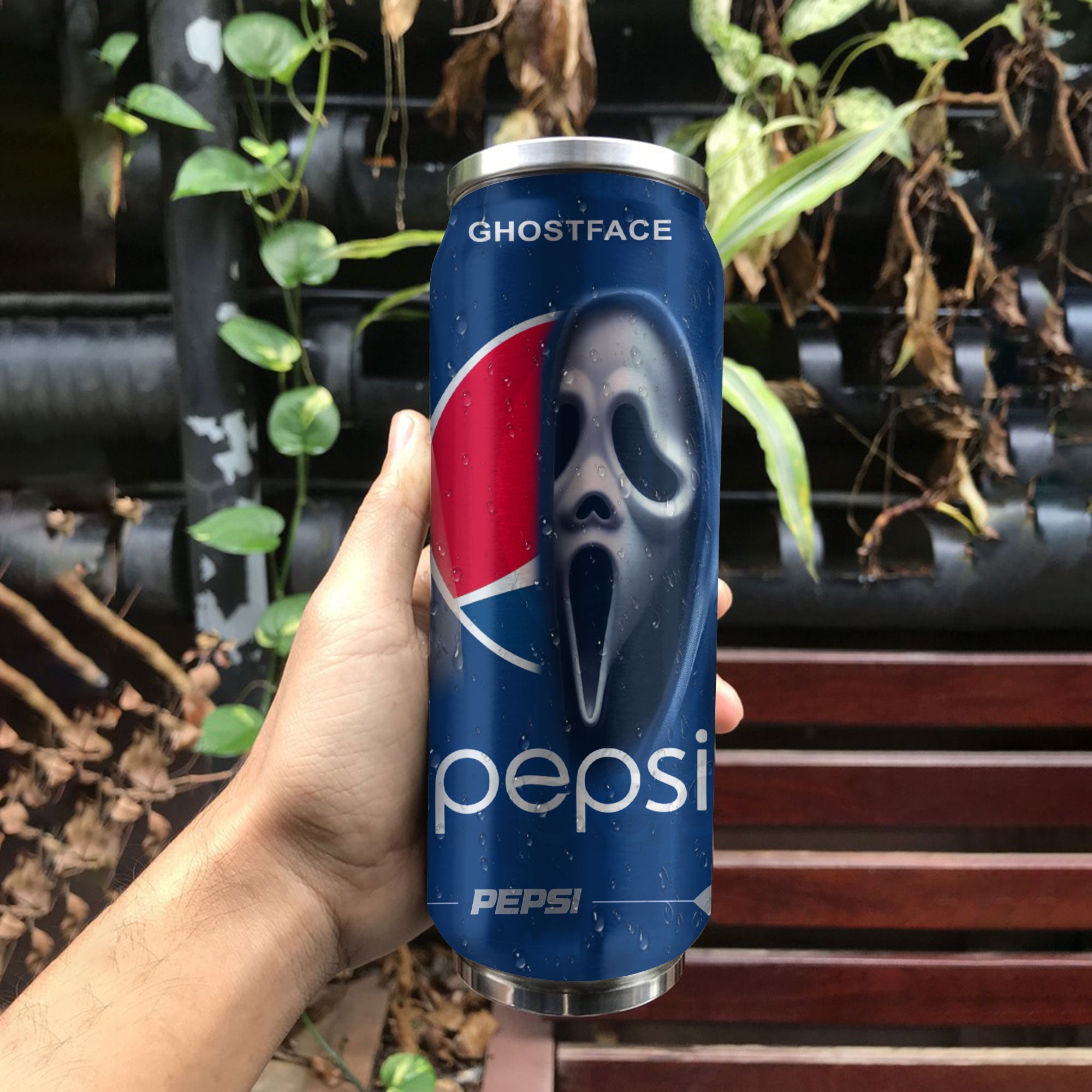 Pepsi Drink Ghostface Halloween Insulated Tumbler Stainless Steel Water - 16Oz 152282_parent tumb1