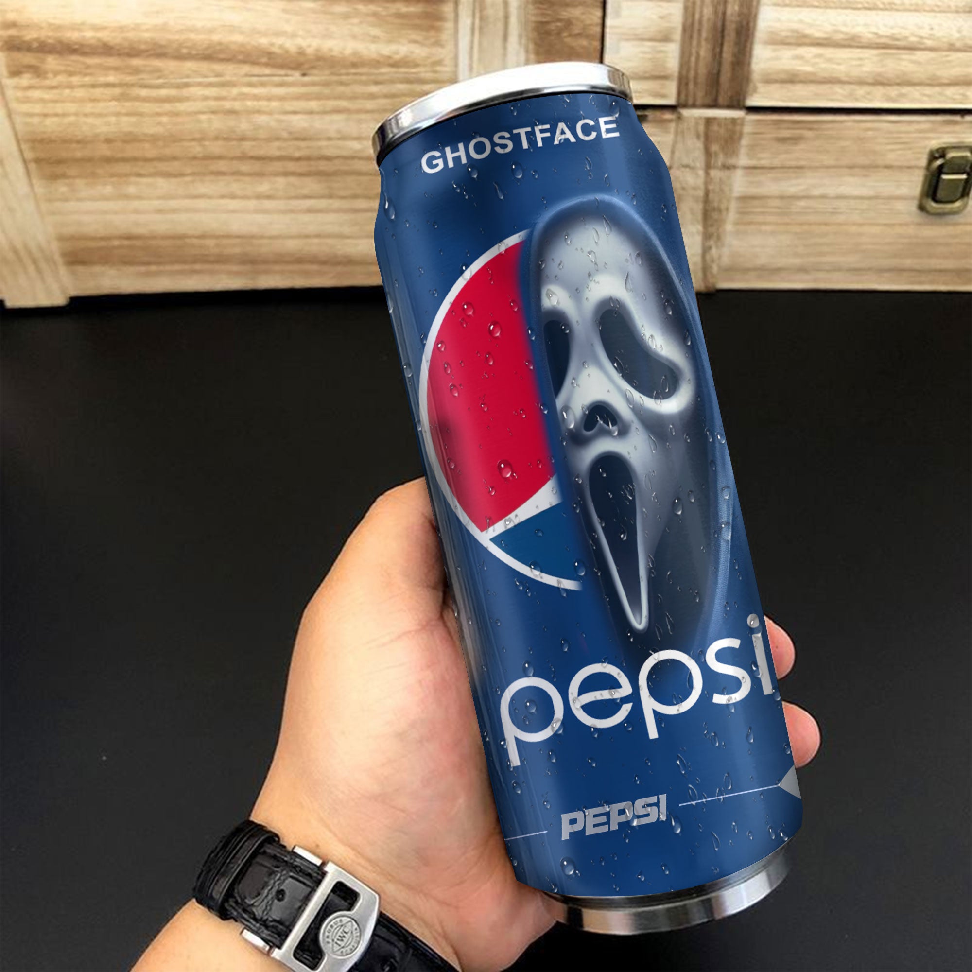 Pepsi Drink Ghostface Halloween Insulated Tumbler Stainless Steel Water - 16Oz 152282_parent tumb1