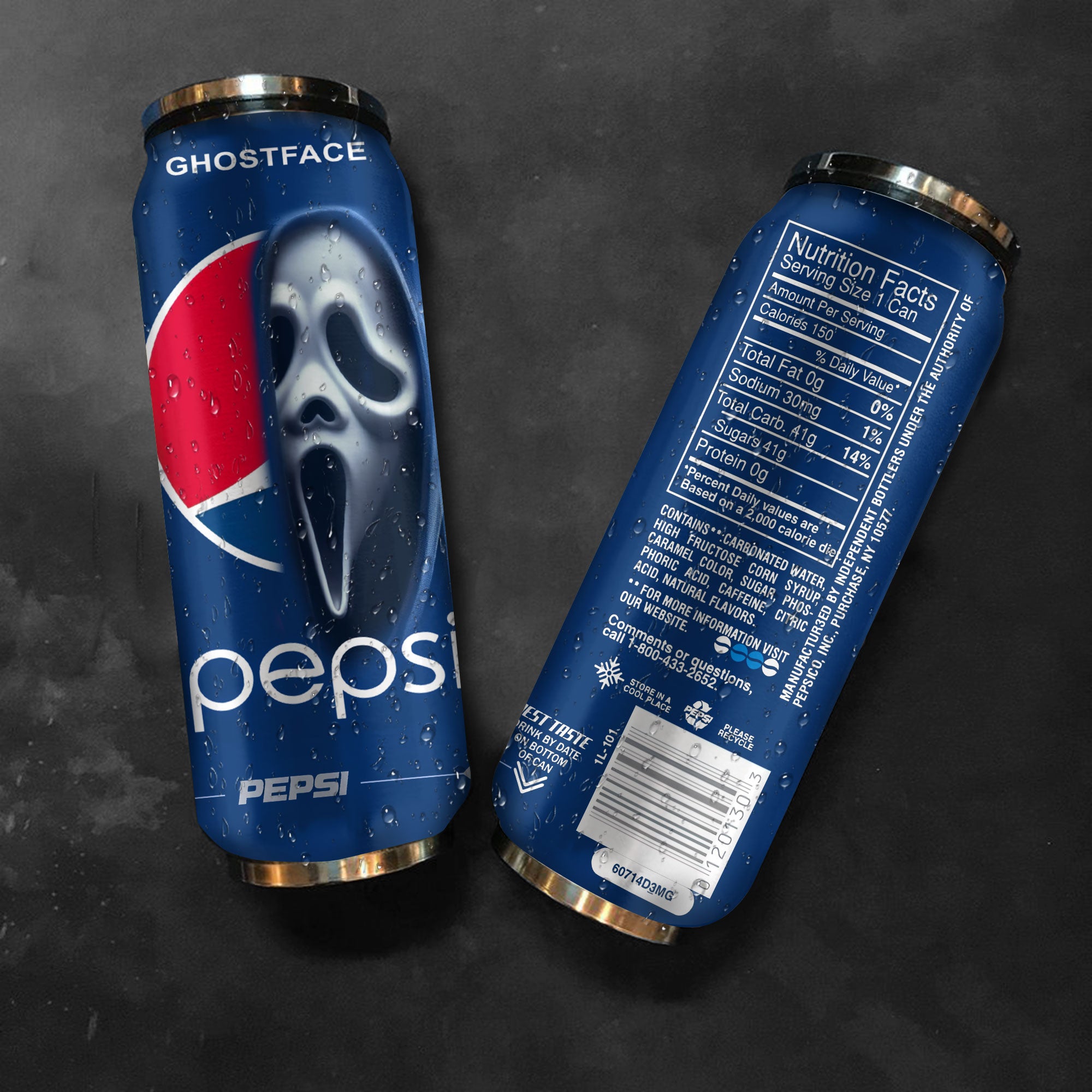 Pepsi Drink Ghostface Halloween Insulated Tumbler Stainless Steel Water - 16Oz 152282_parent tumb1