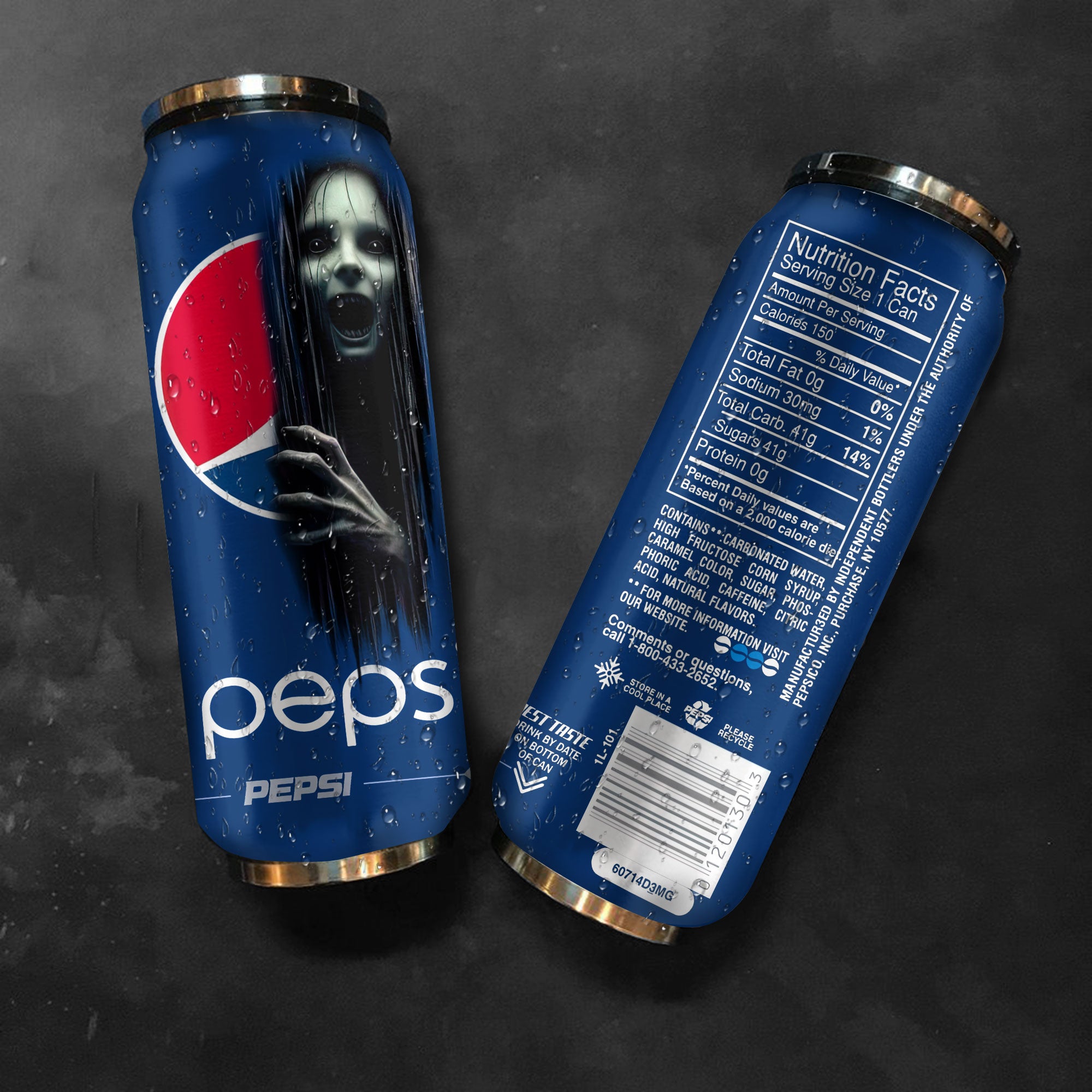 Pepsi Drink Horror Character Halloween Insulated Tumbler Stainless Steel Water - 16Oz 206248_parent tumb1