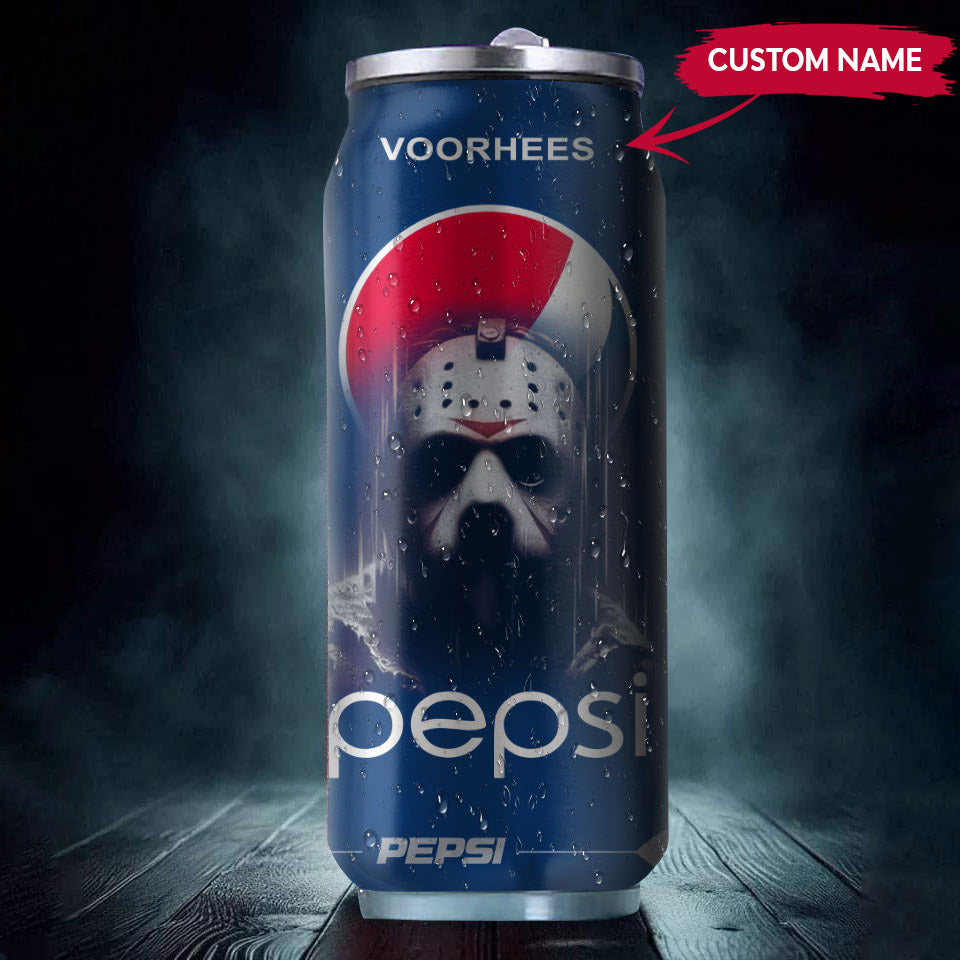 Pepsi Drink Jason Voorhees Halloween Insulated Tumbler Stainless Steel Water - 16Oz 214813_parent tumb1