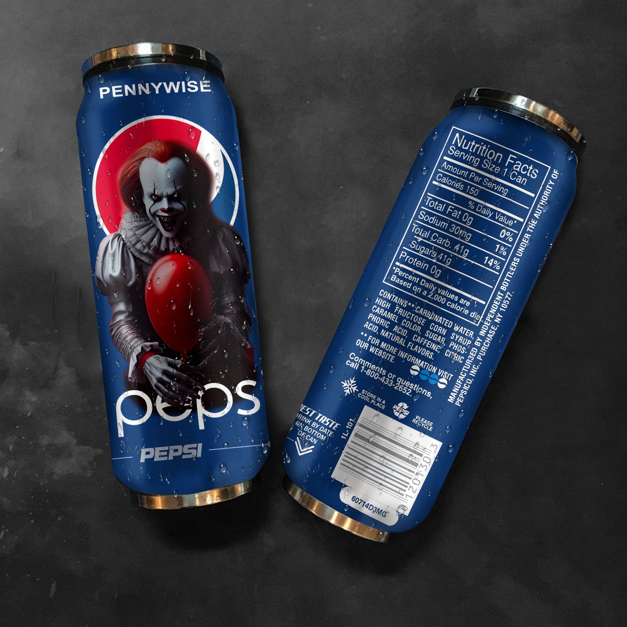 Pepsi Drink Pennywise Halloween Insulated Tumbler Stainless Steel Water - 16Oz 983757_parent tumb1