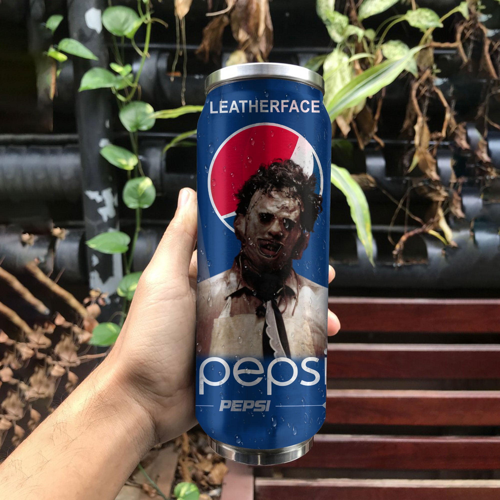 Pepsi Drink Leatherface Halloween Insulated Tumbler Stainless Steel Water ? 16Oz tumb1
