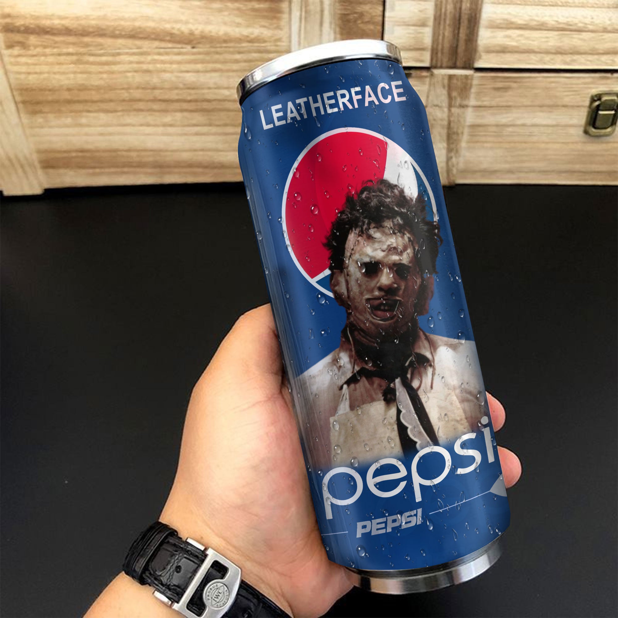 Pepsi Drink Leatherface Halloween Insulated Tumbler Stainless Steel Water ? 16Oz tumb1
