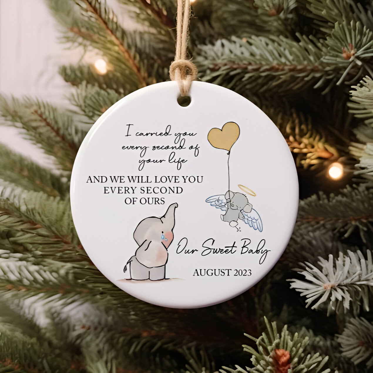 Personalized Baby Memorial Ornament, Sympathy Gift, Miscarriage Ornament, Infant Loss, Stillbirth Keepsake, Custom Baby Miscarriage Gift ORN0110