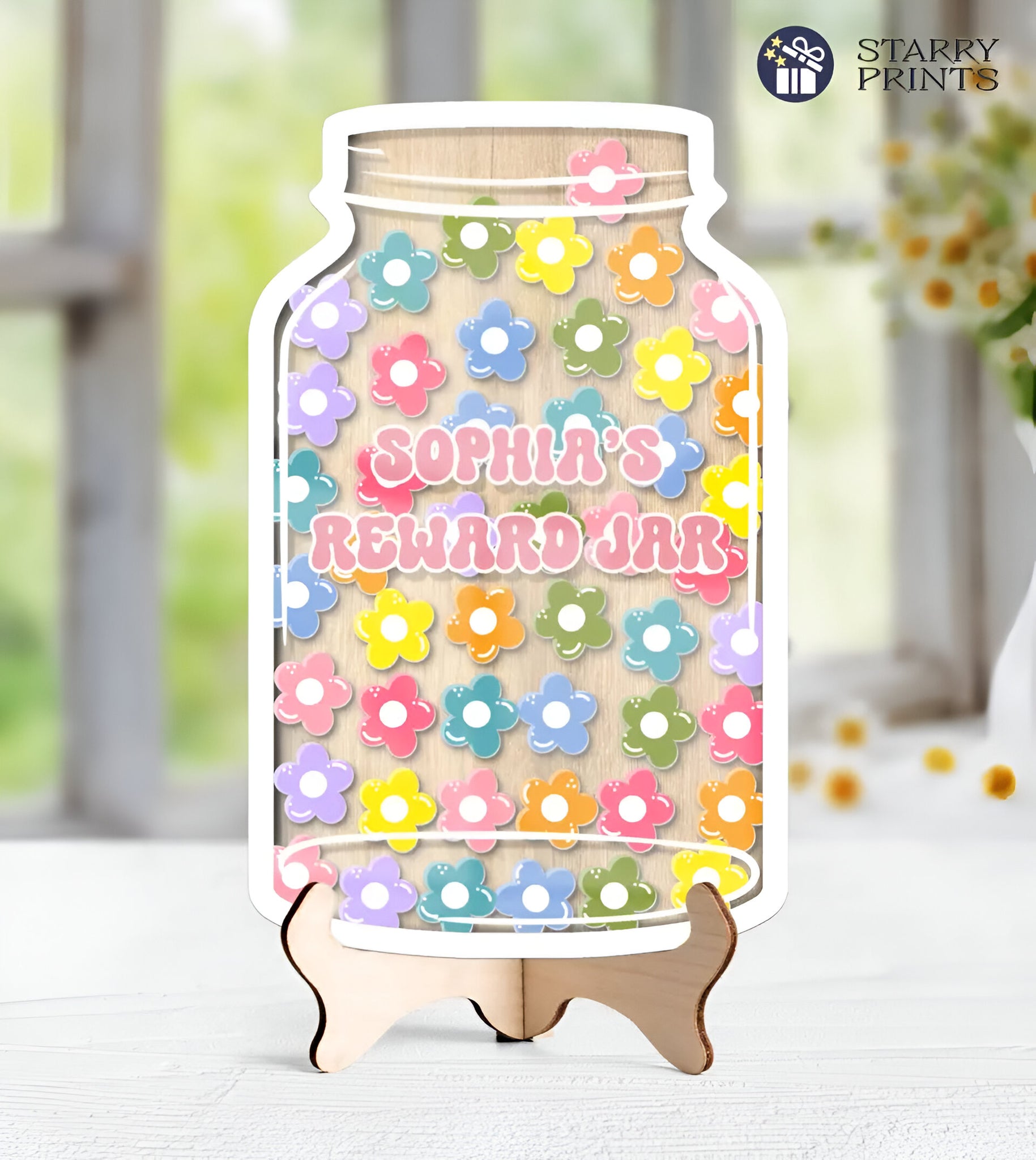 Personalized Magnetic Reward Jar For Classroom With Flower Tokens - Motivational Goal Tracker - Gift For Teachers Rejar