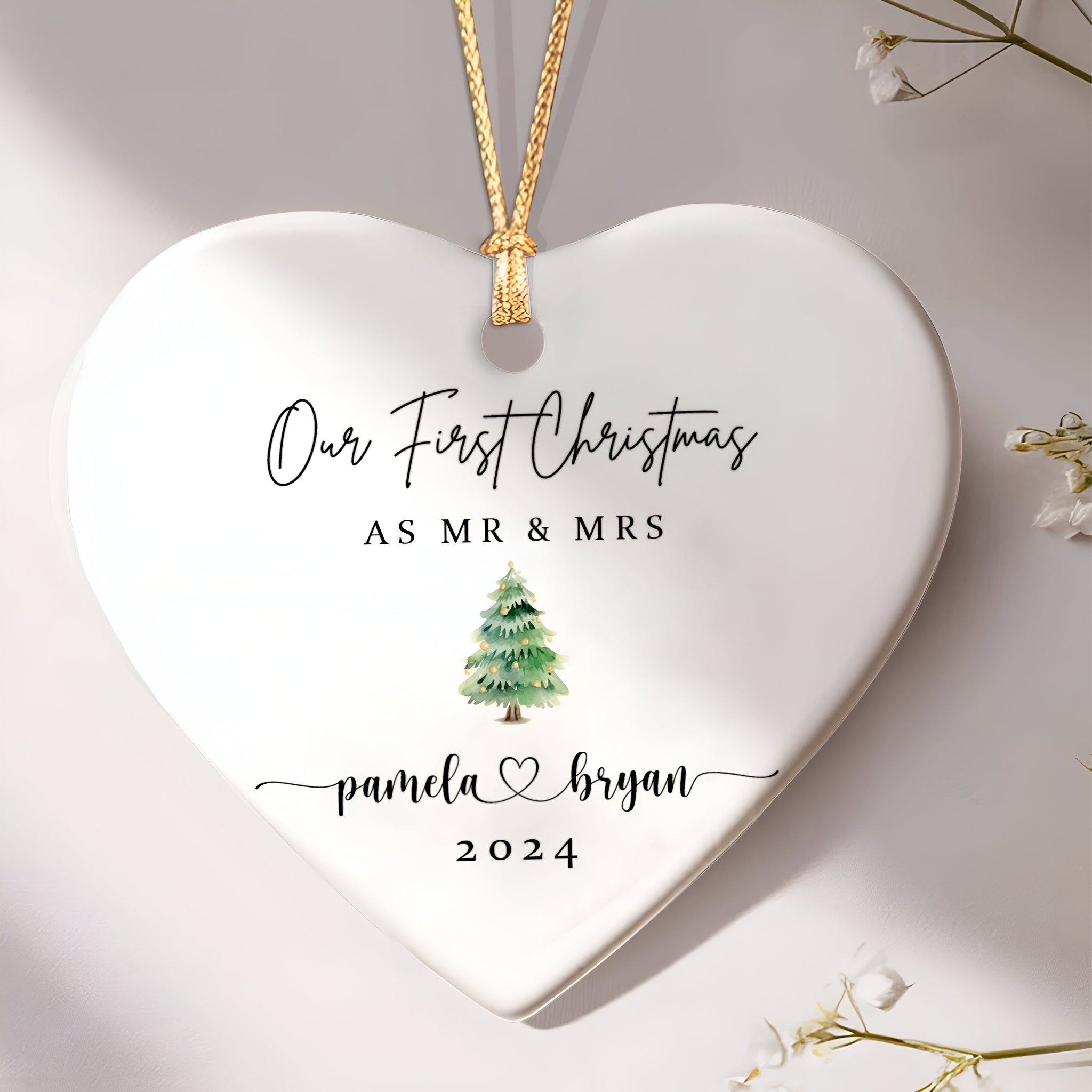 Personalized First Christmas Married Ornament, Mr Mrs Ornament, Wedding Gift, Newlywed Christmas Gift, Our First Christmas Ornament CY06-2 ORN2509