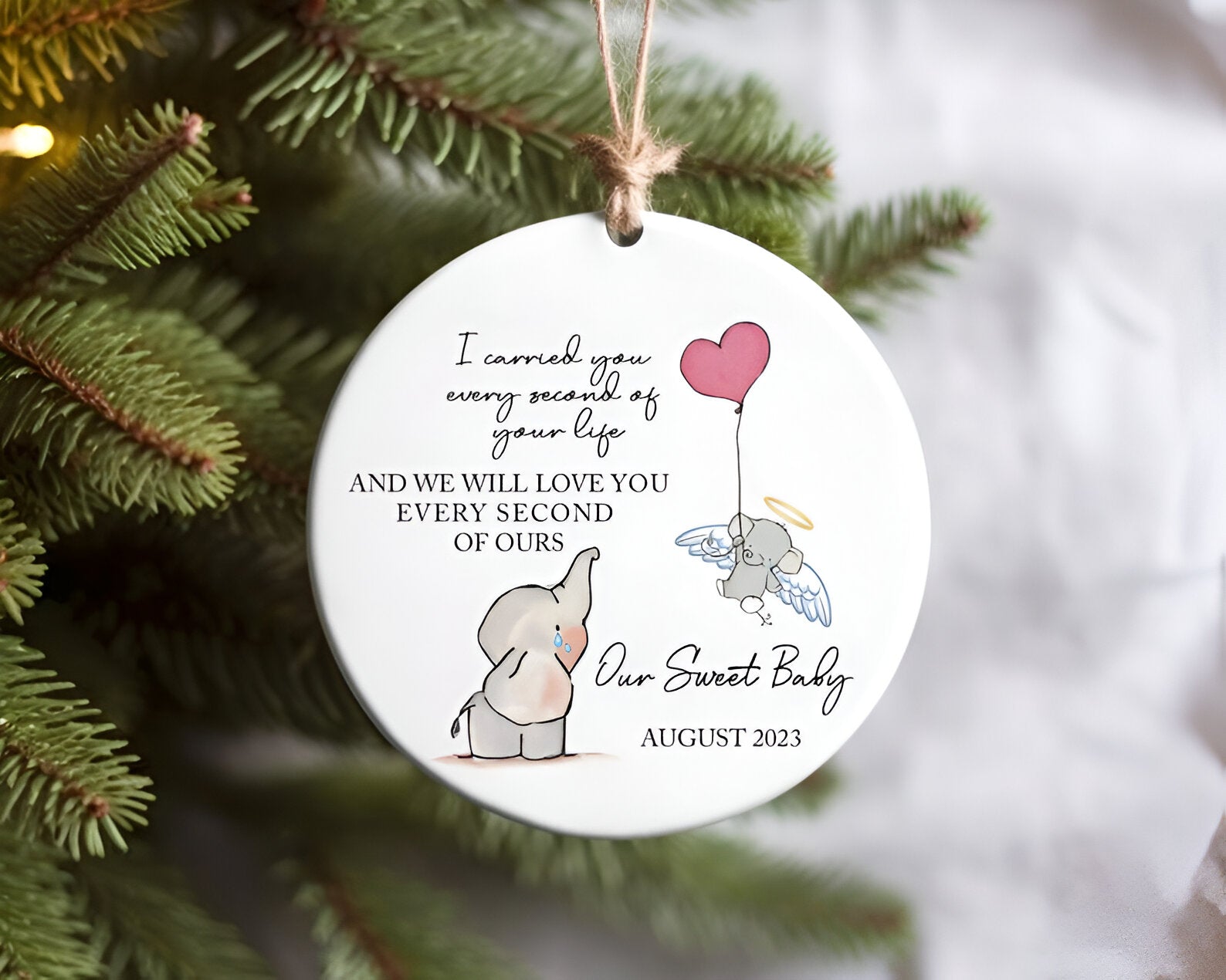 Personalized Baby Memorial Ornament, Sympathy Gift, Miscarriage Ornament, Infant Loss, Stillbirth Keepsake, Custom Baby Miscarriage Gift ORN0110