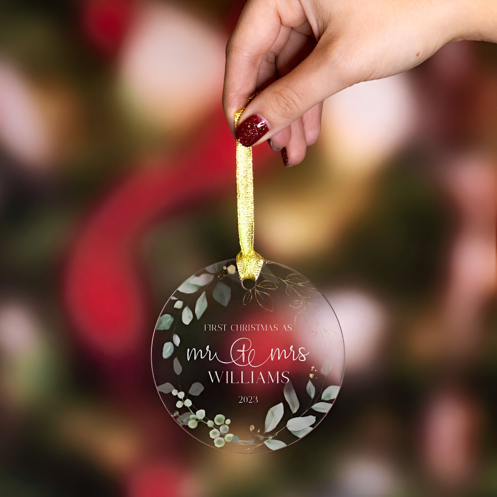 Personalized First Christmas as Mr & Mrs Ornament, First Christmas Married Ornament, Mr and Mrs Christmas Ornament Newlywed, Wedding Gift ORN0110