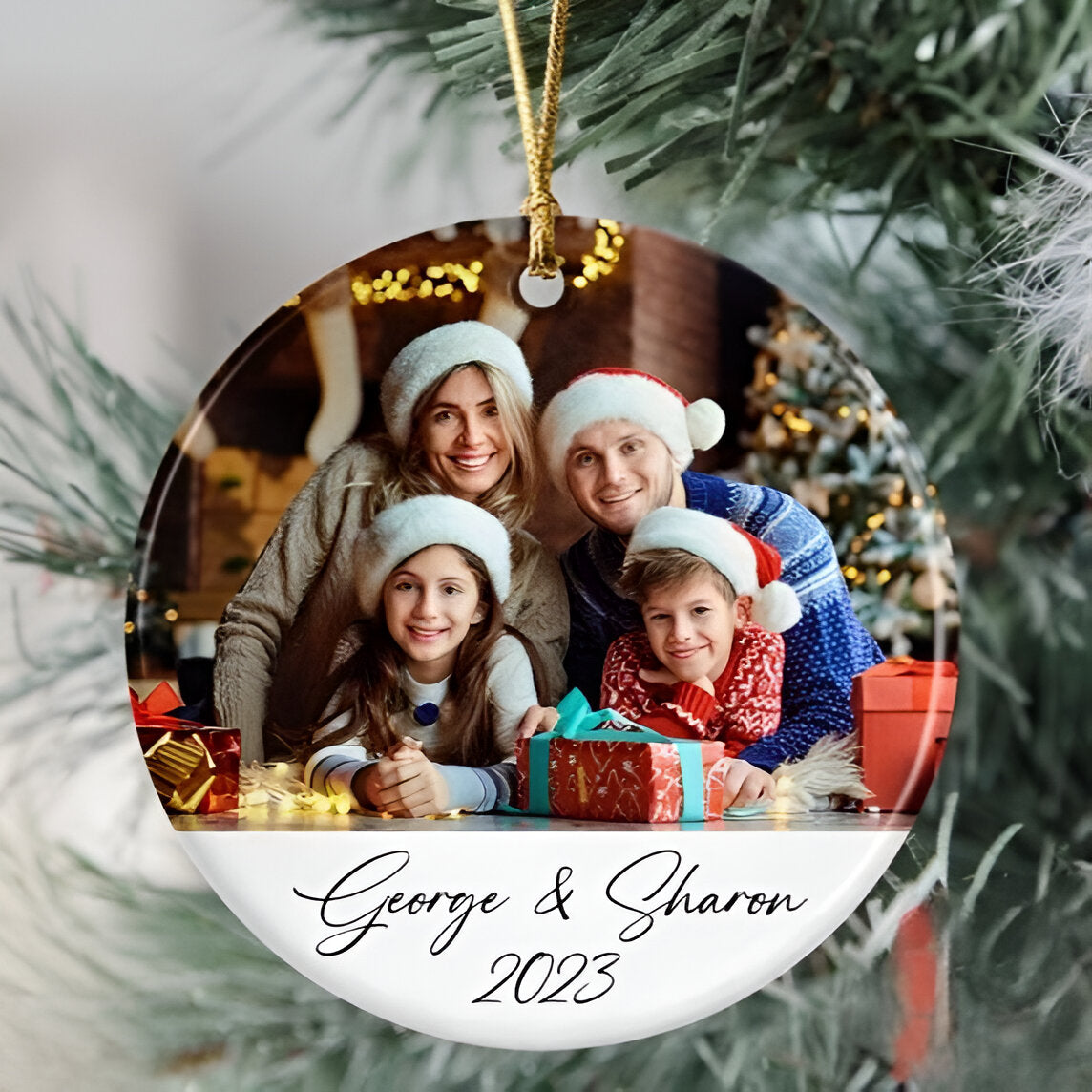 Personalized Photo Ornament, Custom Picture Ornament, Family Christmas Ornament, In Memory Ornament, Christmas Ceramic Unique Ornament ORN0110