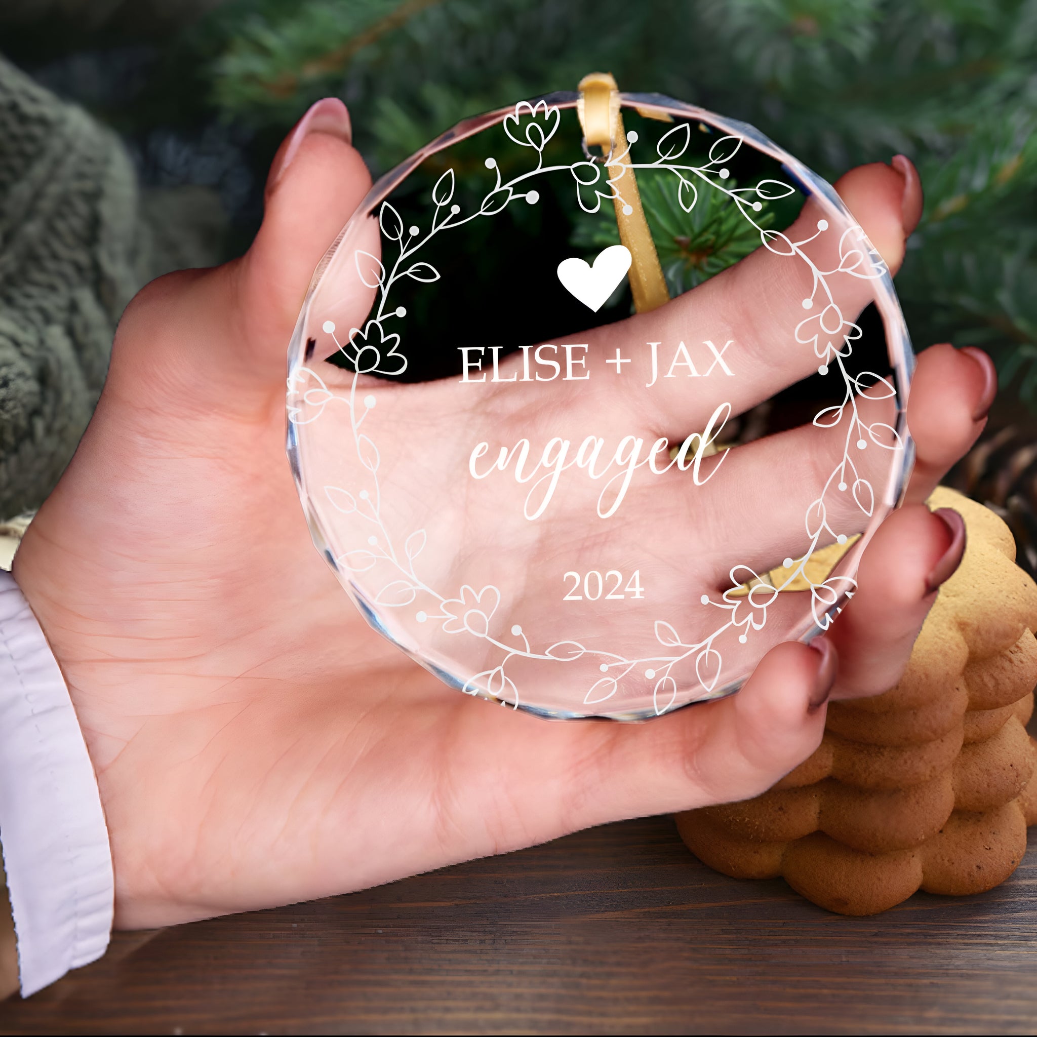 Personalized  First Christmas Married Glass Ornament, Our First Christmas Married as Mr and Mrs Ornament, Wedding Glass GX05-7 ORN2509