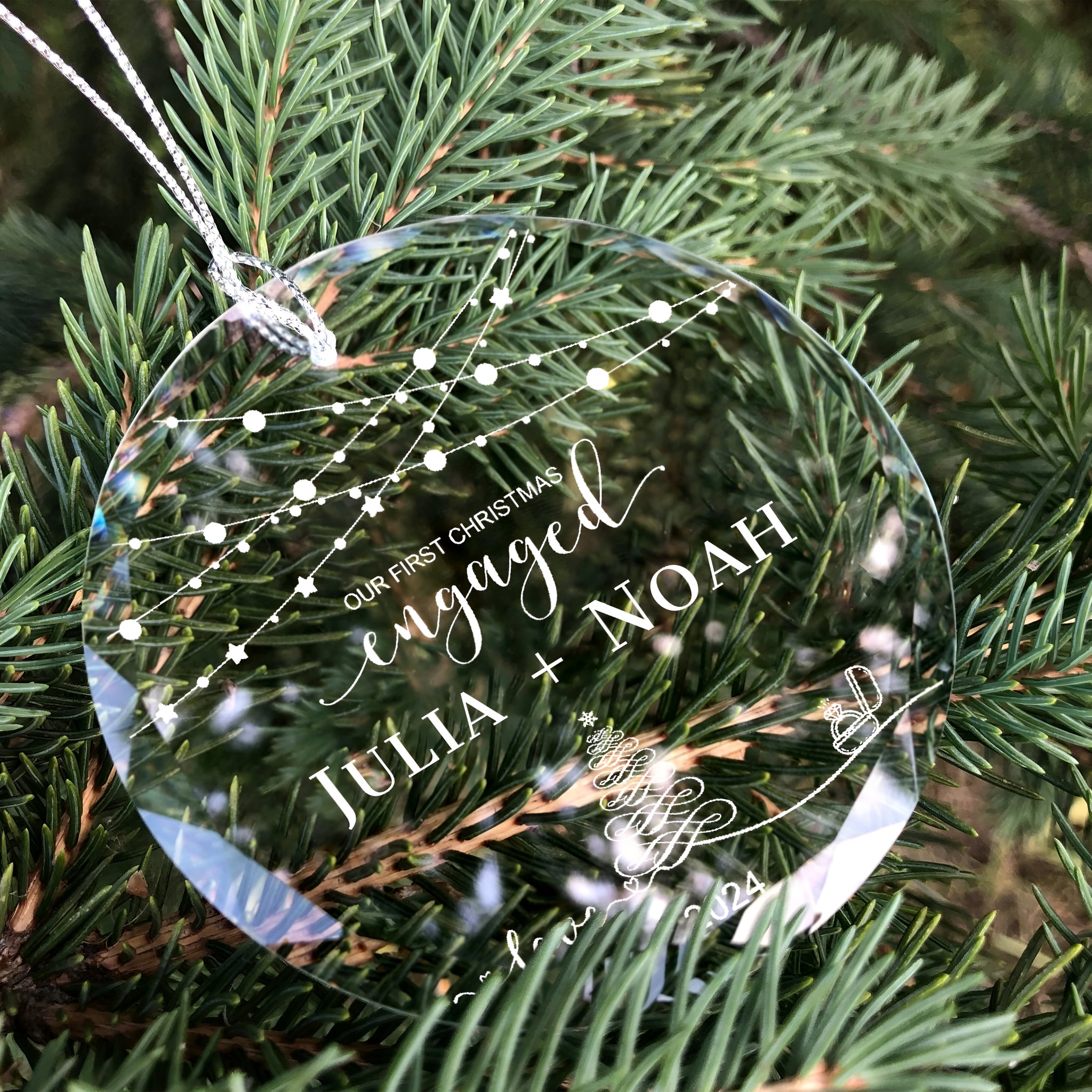 Personalized First Christmas Married Glass Ornament, Our First Christmas Married as Mr and Mrs Ornament, Wedding Glass GX05-13 ORN2509