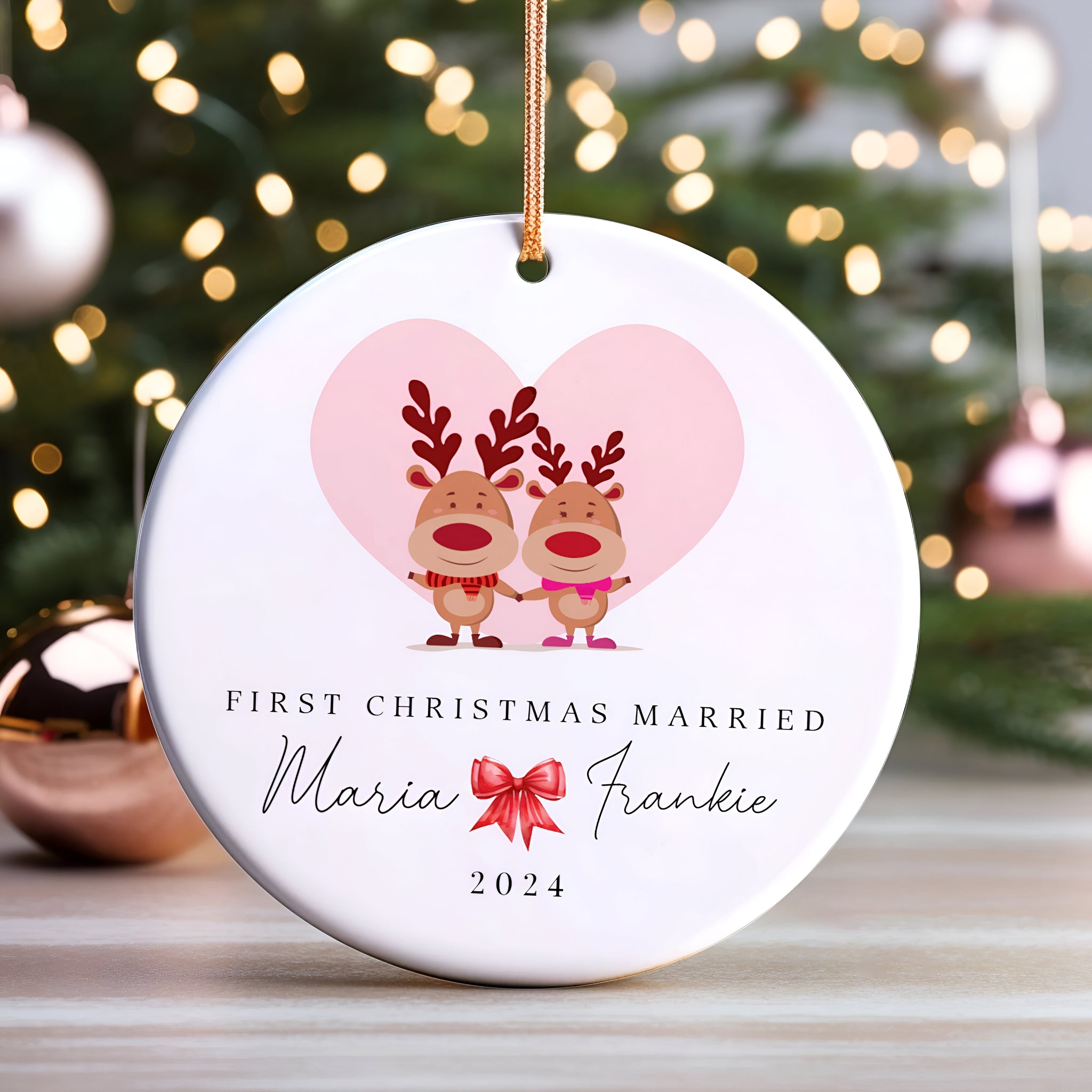 Personalized First Christmas Married Ornament, Mr Mrs Ornament, Personalized Wedding Gift, Newlywed Christmas Gift, Our First Christmas Ornament CX05-39 ORN2509