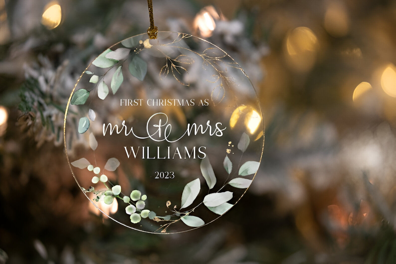 Personalized First Christmas as Mr & Mrs Ornament, First Christmas Married Ornament, Mr and Mrs Christmas Ornament Newlywed, Wedding Gift ORN0110