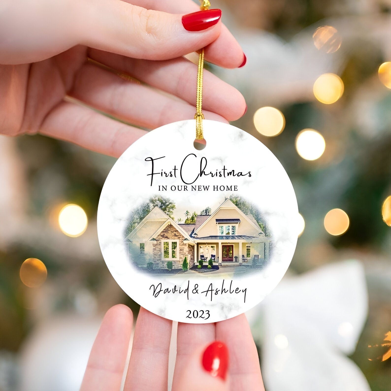 Personalized First Christmas in Our New Home Ornament, Custom New Home Photo Christmas Ornaments, 2024 New House Ornament Gift ORN0110