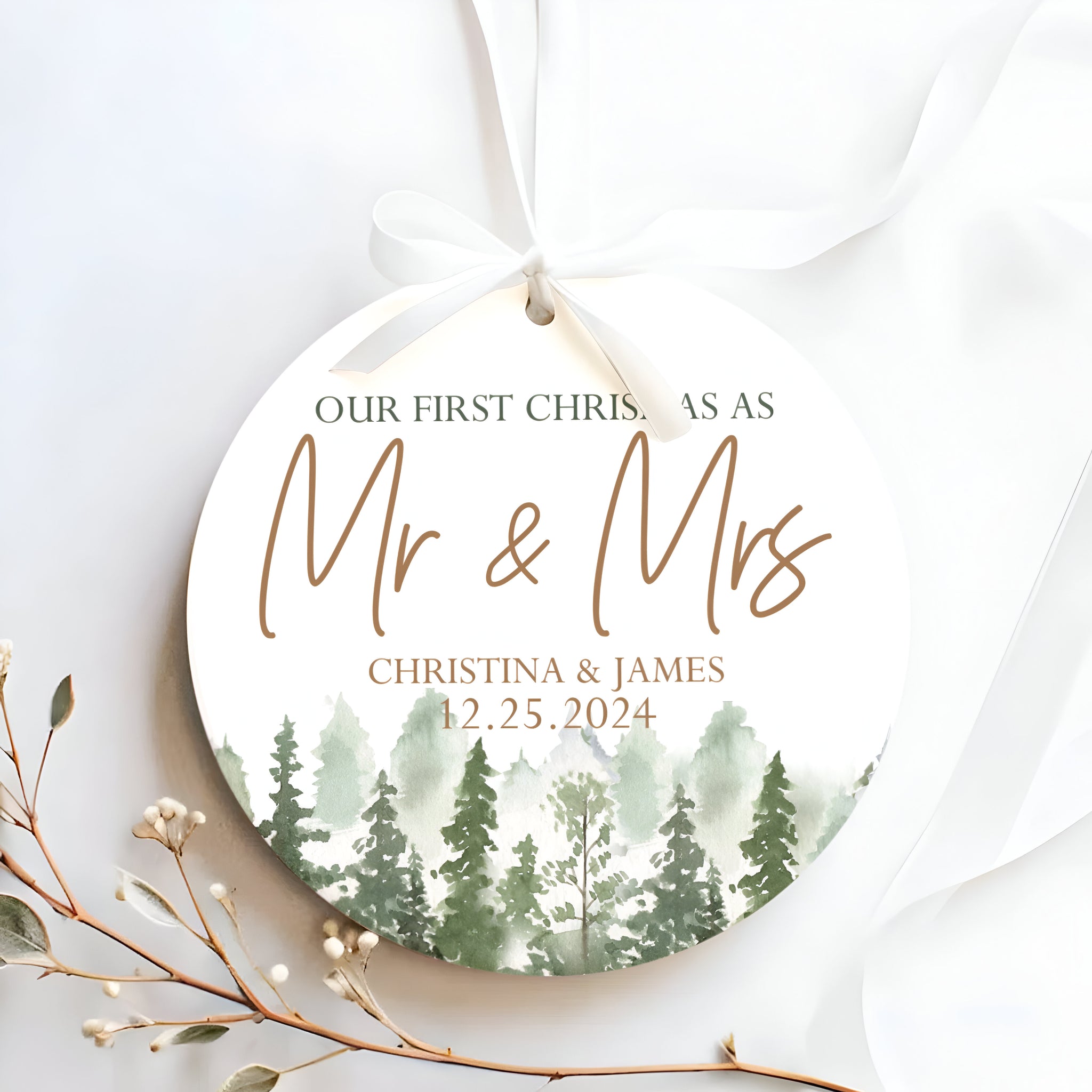 Personalized Our First Christmas As Mr & Mrs Ornament, First Married Christmas Ornament 2024, Married Ornament, Wedding Ornament, Mr And Mrs Gifts CX05-13 ORN2509