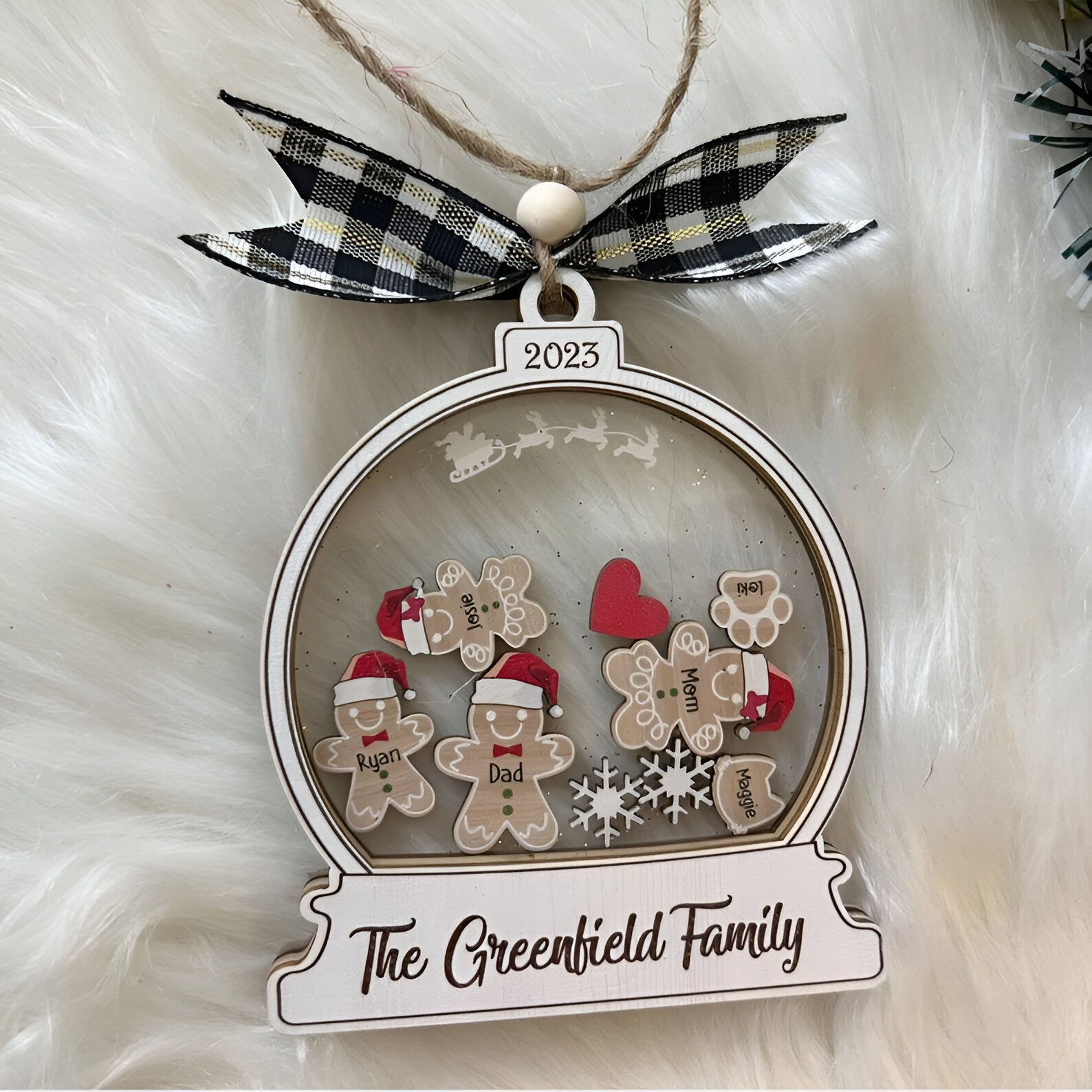 Personalized Gingerbread With Hat Family Christmas Ornament, Custom Family Ornament 2024, 4D Customized Cookie Ornament Gift for Christmas ORN2809