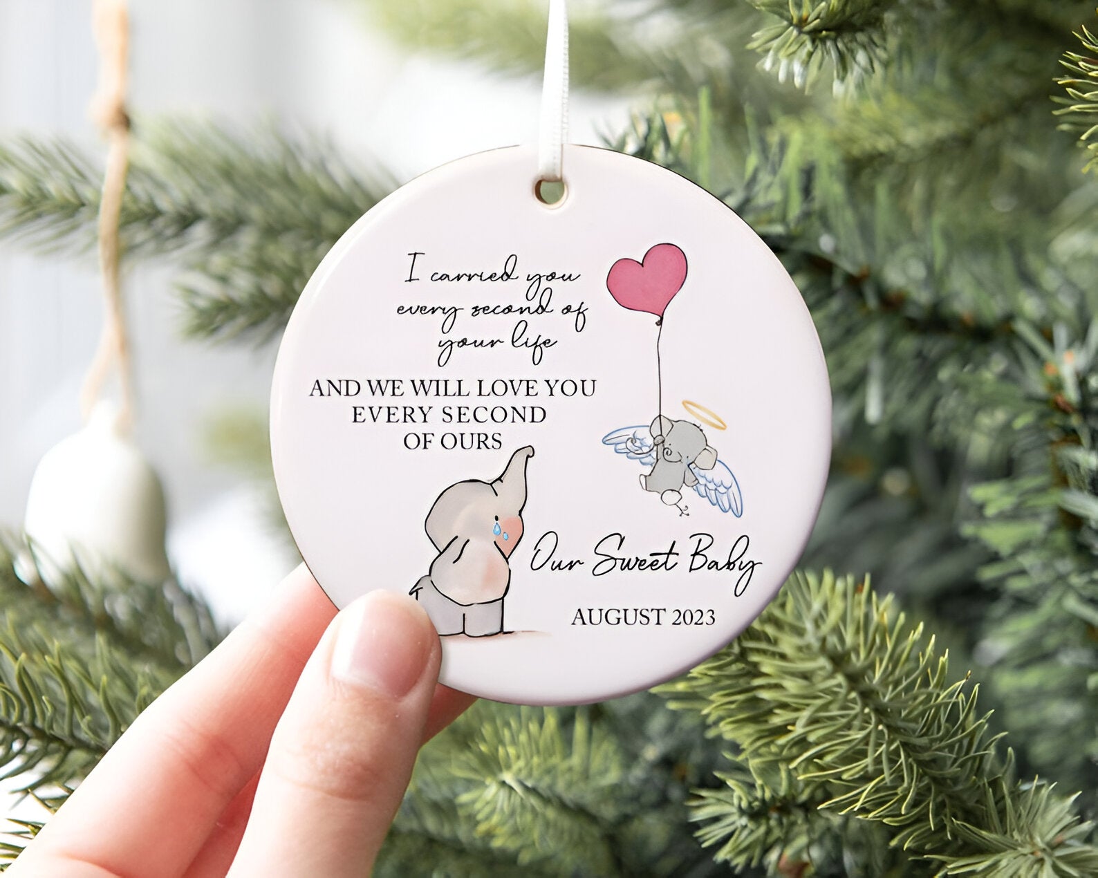 Personalized Baby Memorial Ornament, Sympathy Gift, Miscarriage Ornament, Infant Loss, Stillbirth Keepsake, Custom Baby Miscarriage Gift ORN0110