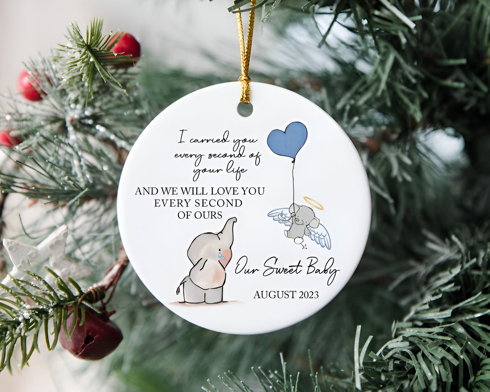 Personalized Baby Memorial Ornament, Sympathy Gift, Miscarriage Ornament, Infant Loss, Stillbirth Keepsake, Custom Baby Miscarriage Gift ORN0110