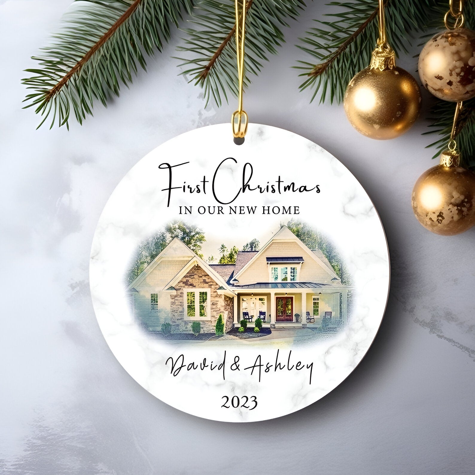 Personalized First Christmas in Our New Home Ornament, Custom New Home Photo Christmas Ornaments, 2024 New House Ornament Gift ORN0110