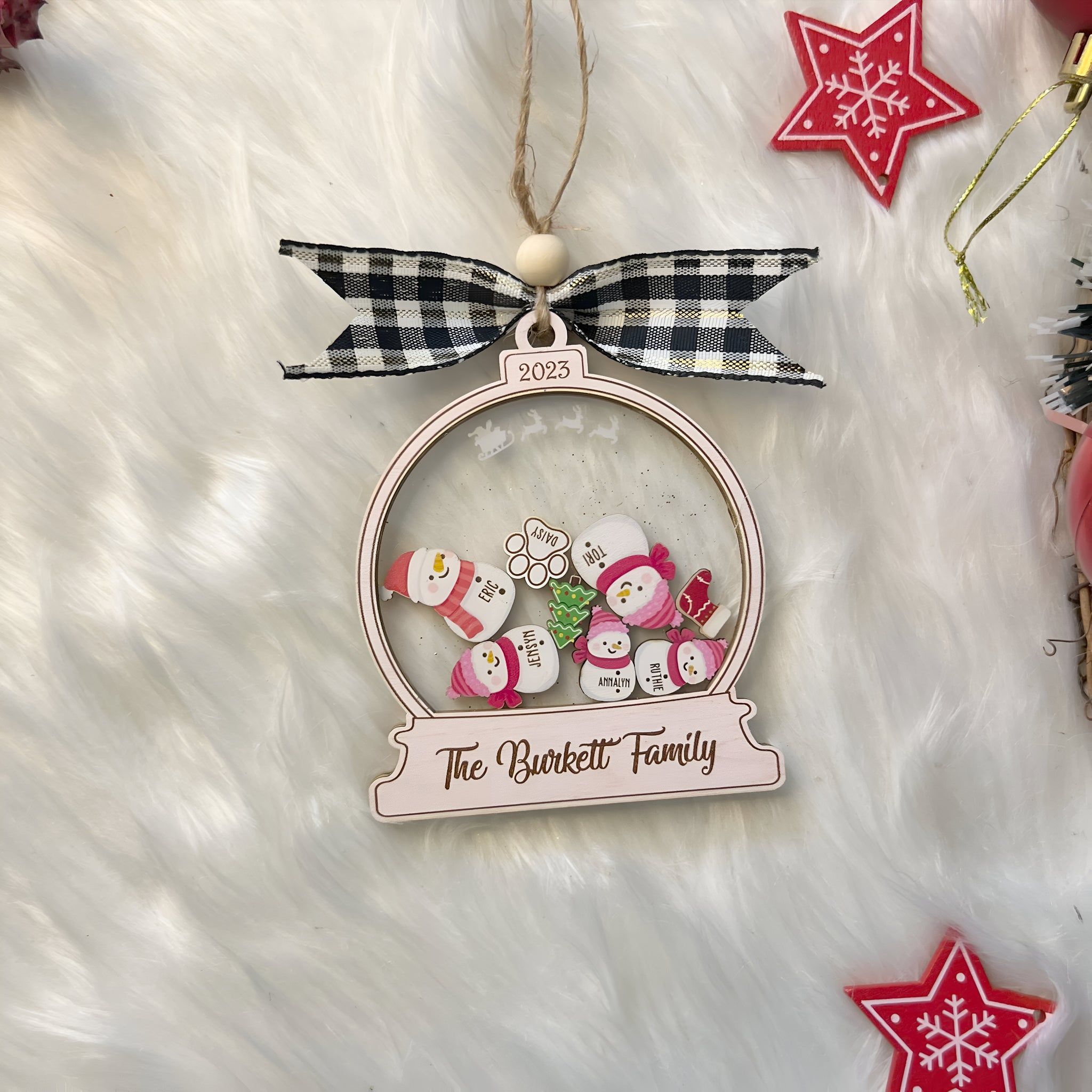 Personalized Snowman Family Christmas Ornament 2024, Family Snowman Ornament Custom, Christmas Tree Ornament, Family Ornament Christmas Gift HAOR10