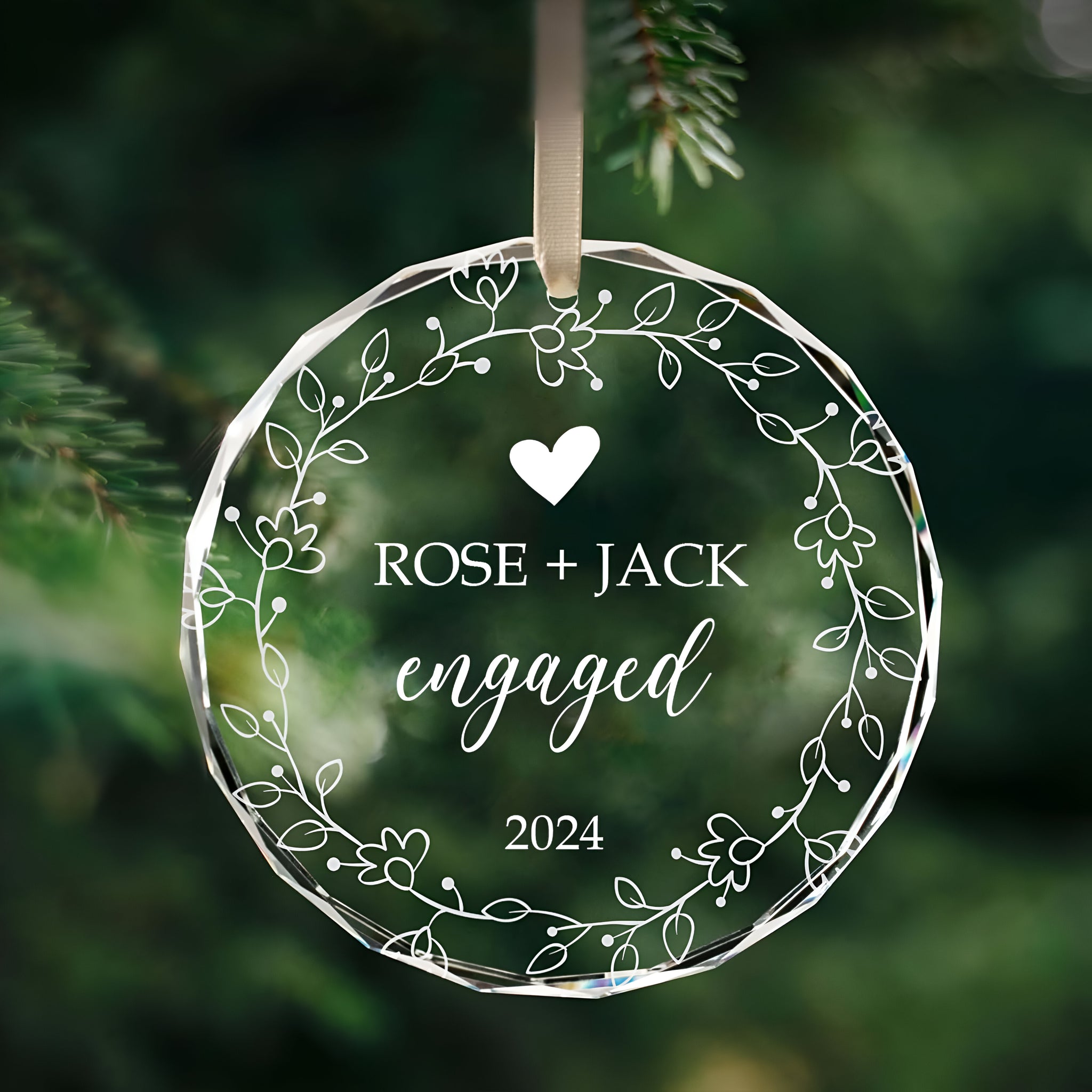 Personalized  First Christmas Married Glass Ornament, Our First Christmas Married as Mr and Mrs Ornament, Wedding Glass GX05-7 ORN2509