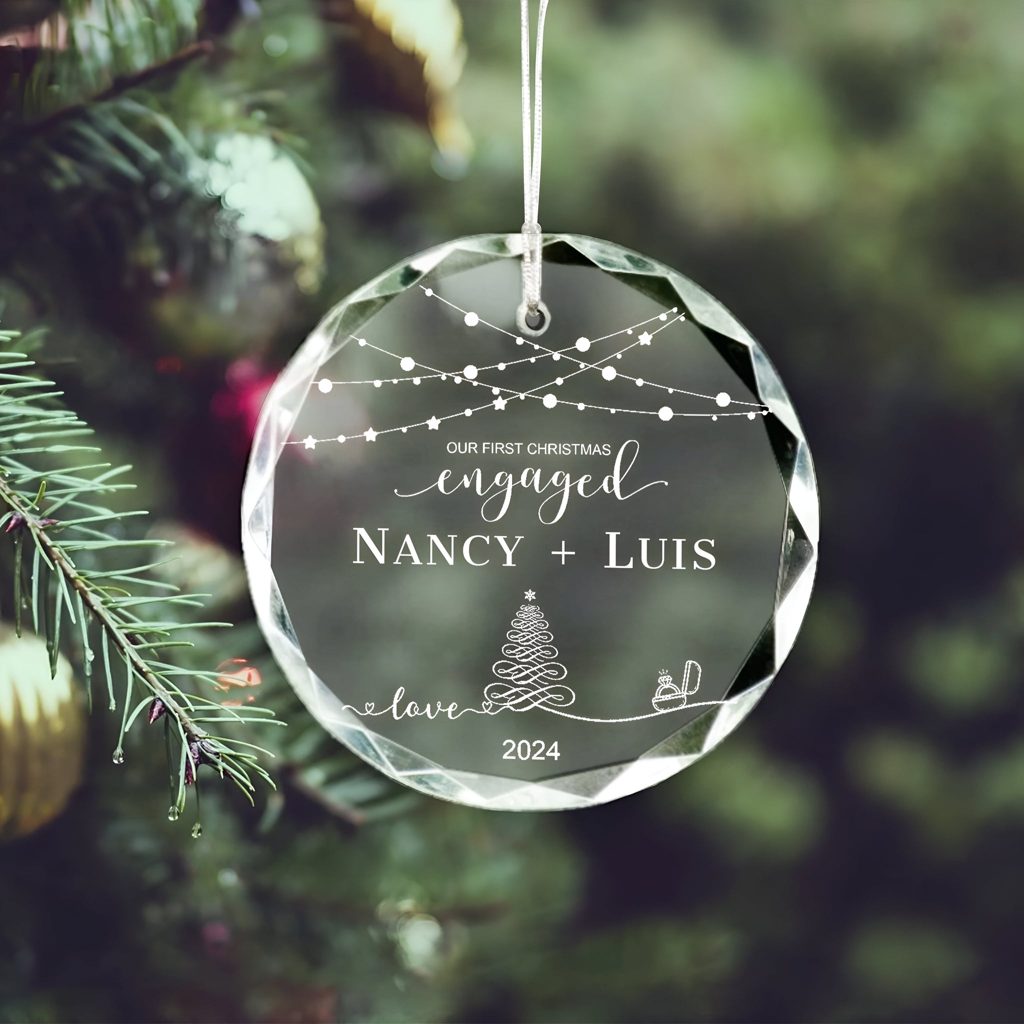 Personalized First Christmas Married Glass Ornament, Our First Christmas Married as Mr and Mrs Ornament, Wedding Glass GX05-13 ORN2509