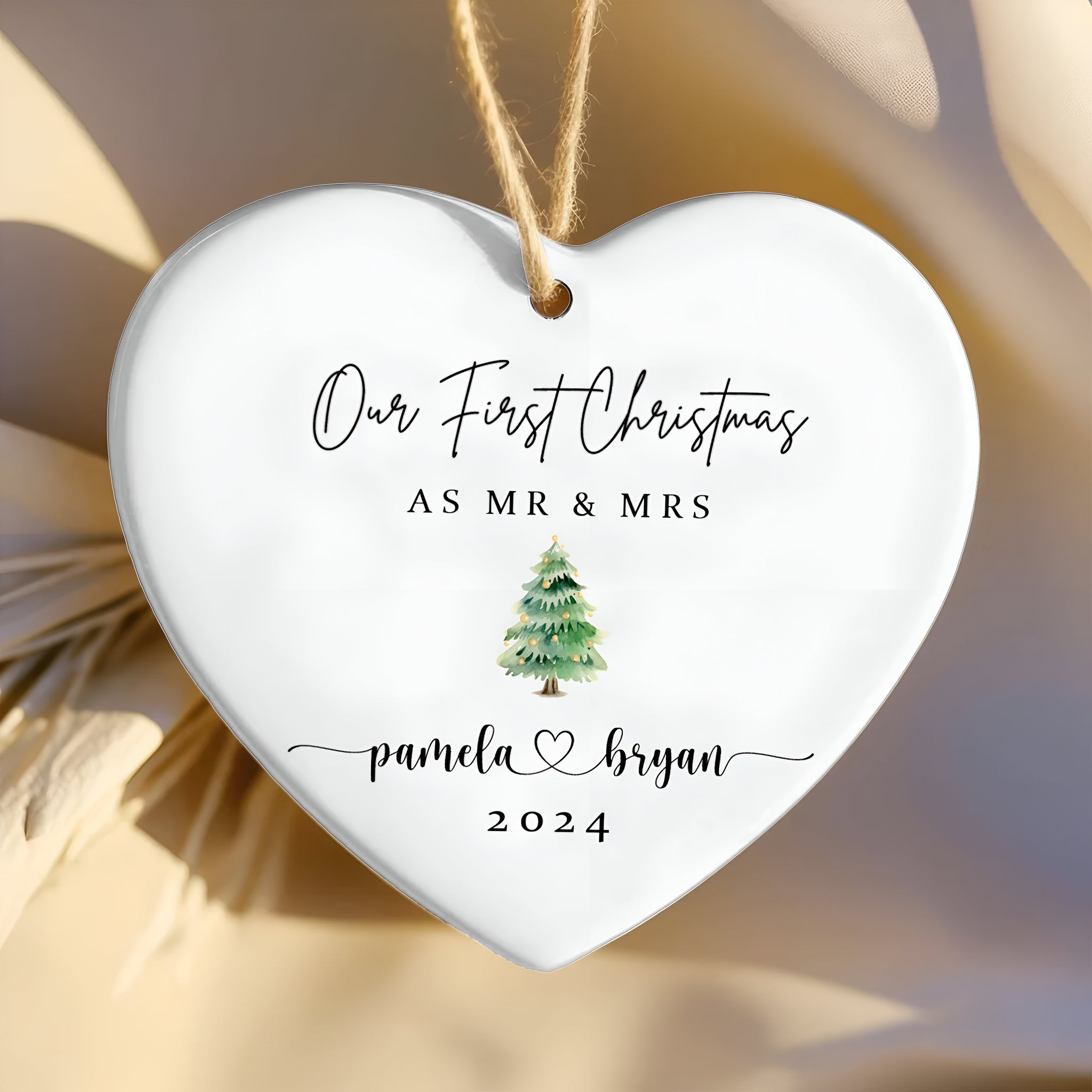 Personalized First Christmas Married Ornament, Mr Mrs Ornament, Wedding Gift, Newlywed Christmas Gift, Our First Christmas Ornament CY06-2 ORN2509