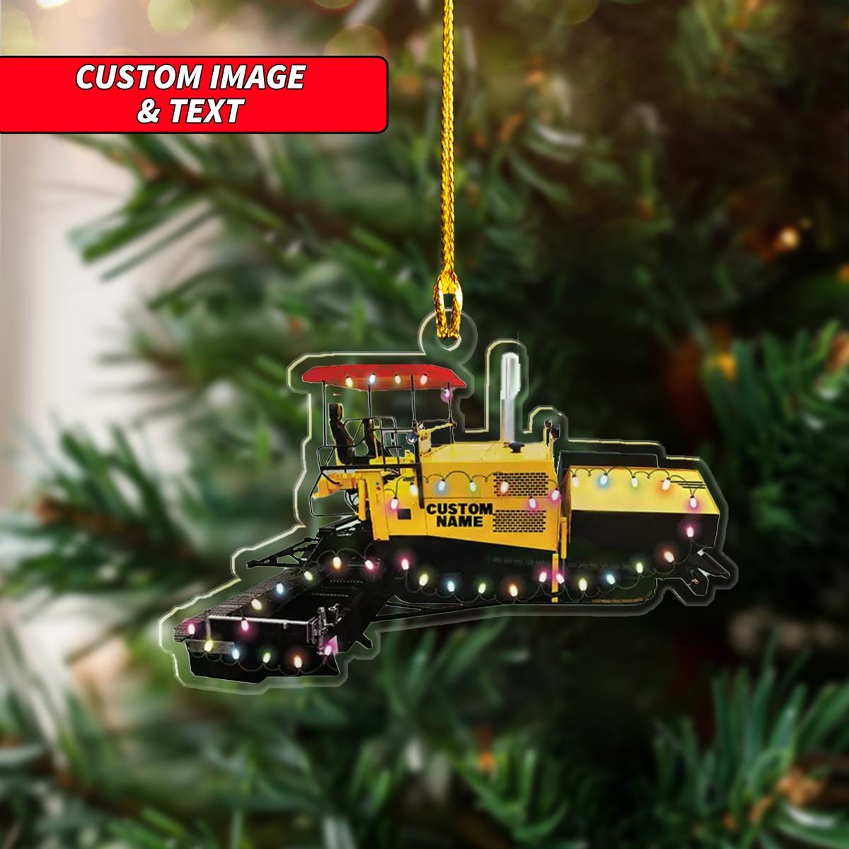 Personalize Heavy Machinery Road Concrete Christmas Ornament, Concrete Truck Christmas Ornament, Custom Name Acrylic Ornament ORNO5