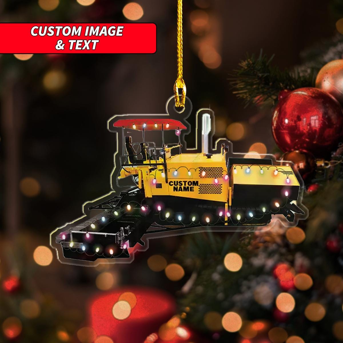 Personalize Heavy Machinery Road Concrete Christmas Ornament, Concrete Truck Christmas Ornament, Custom Name Acrylic Ornament ORNO5