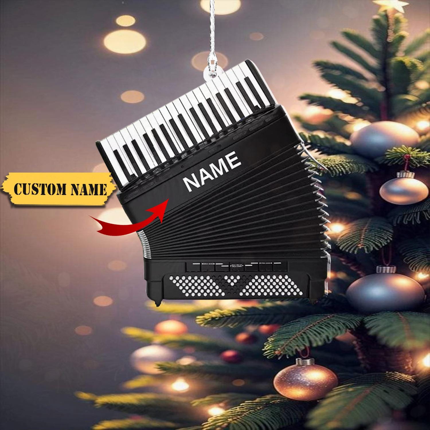 Personalized Accordion Ornament, Accordion Christmas Ornament, Musician Ornament Music Teacher Gifts Orchestra Accordion 2024 HAOR0711