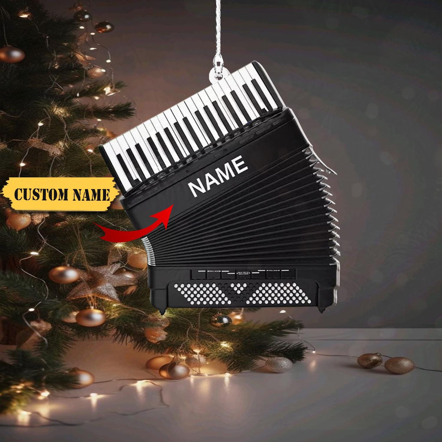 Personalized Accordion Ornament, Accordion Christmas Ornament, Musician Ornament Music Teacher Gifts Orchestra Accordion 2024 HAOR0711