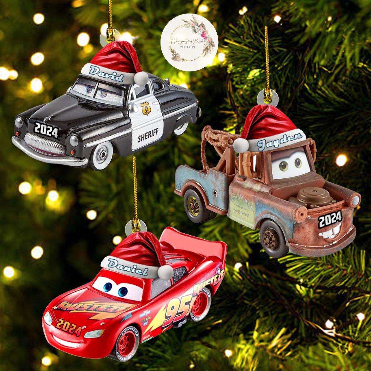 Personalized All characters Disney Cars Christmas Ornament, Lightning McQueen Tow Mater Family Ornament, Kids Name Ornament, Christmas Decor HOCT21