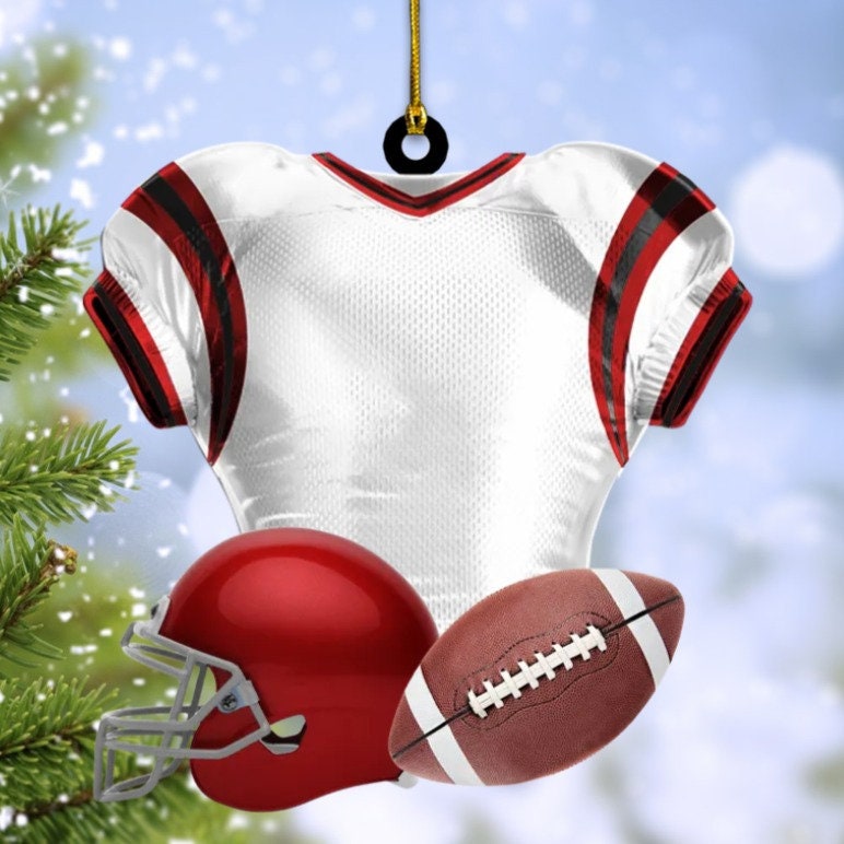 Personalized American Football Christmas Ornament, Custom Football Player Uniform Acrylic Ornament, Christmas Gift Decor For Football Lover ORH1710N