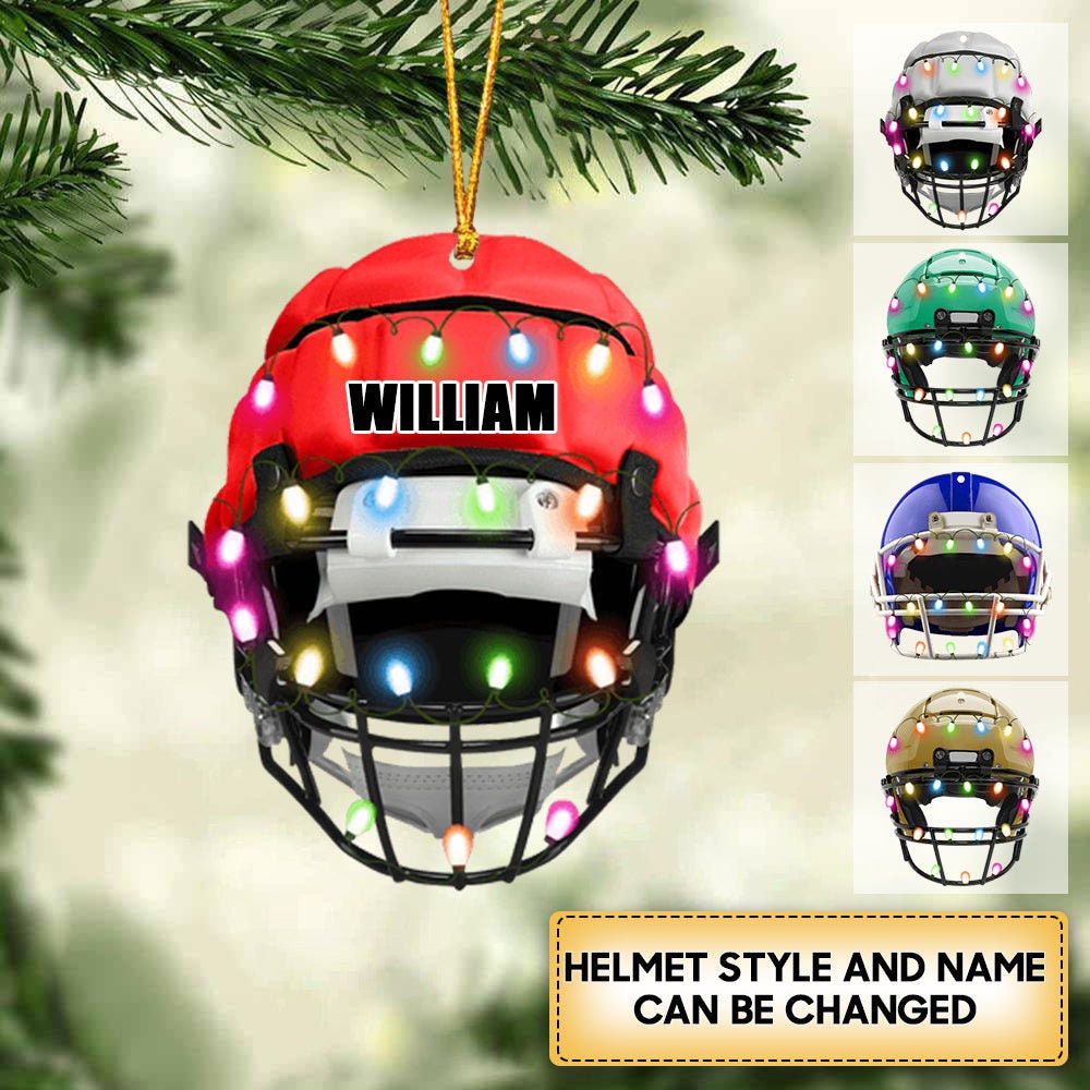 Personalized American Football Helmet Ornament, Football Players Uniform Ornament, Custom Football Gear Ornament, Football Acrylic Ornament ORH1710N