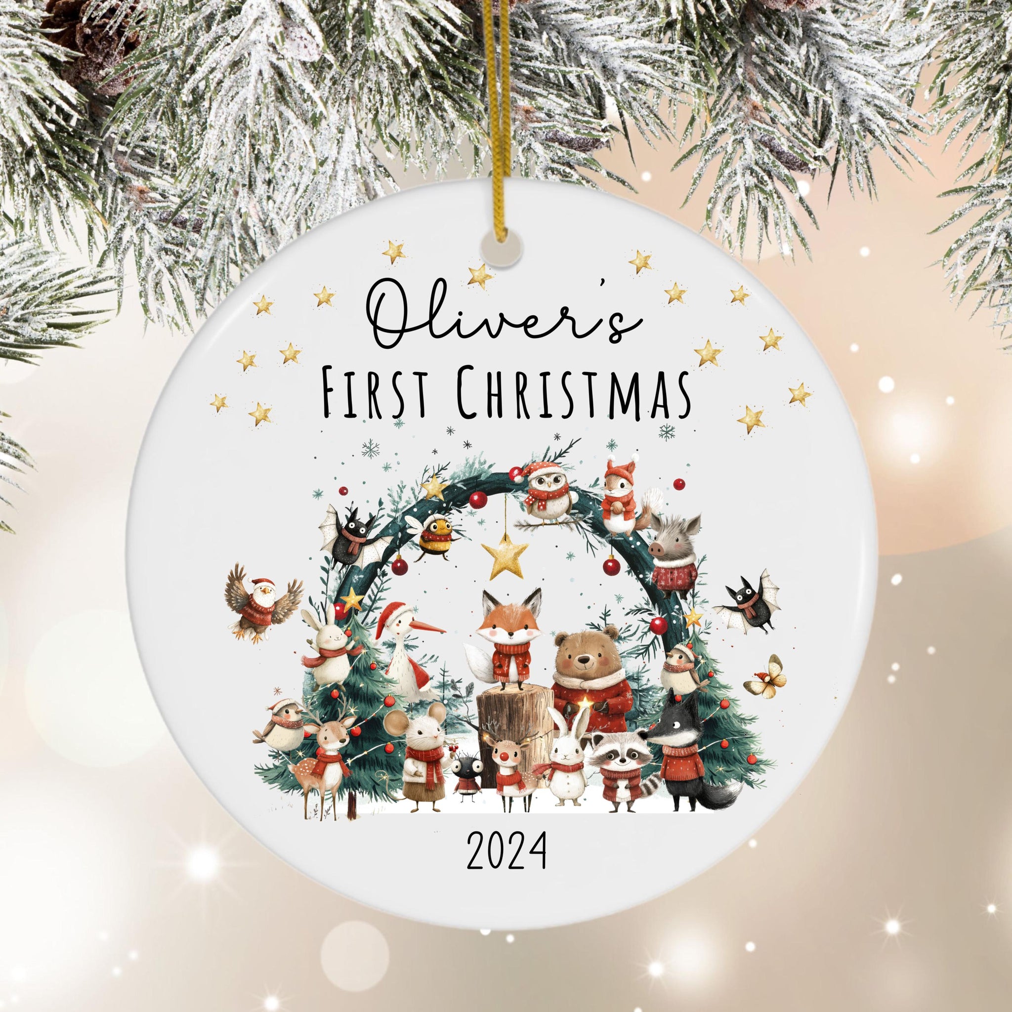 Personalized Baby's First Christmas Ornament 2024, Baby's First Christmas Ornament Personalized 2024, Holiday Keepsake Ornament HOCT21