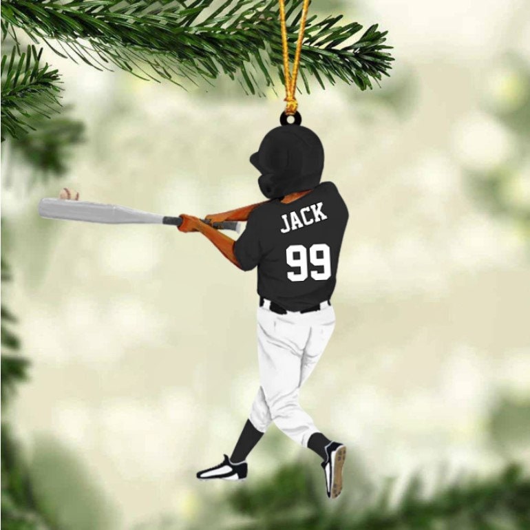 Personalized Baseball Boy Acrylic Christmas Ornament,  BaseBall Player Ornament, Baseball Keepsake, Baseball Christmas Ornament ORH1710N