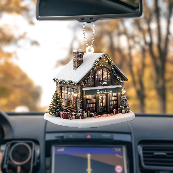 Personalized Bookstore Christmas Ornament, Reading Books Christmas Ornament, Bookworm Ornament, Librarian Ornament Holiday Gift HAOR0611