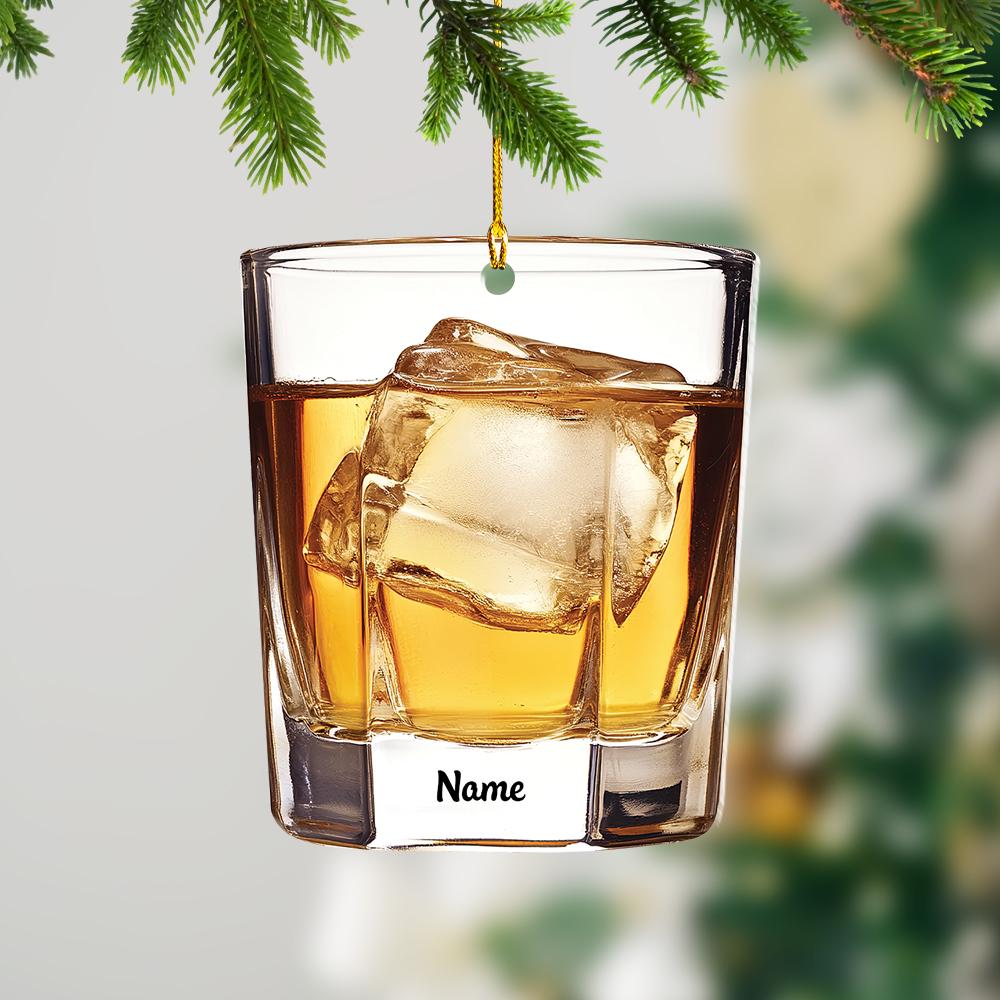 Personalized Bourbon Ornament, Bourbon Christmas Ornament, Drink Lovers Ornament, Whisky Ornament, Bar Pub Whiskey Ornament HAOR0611
