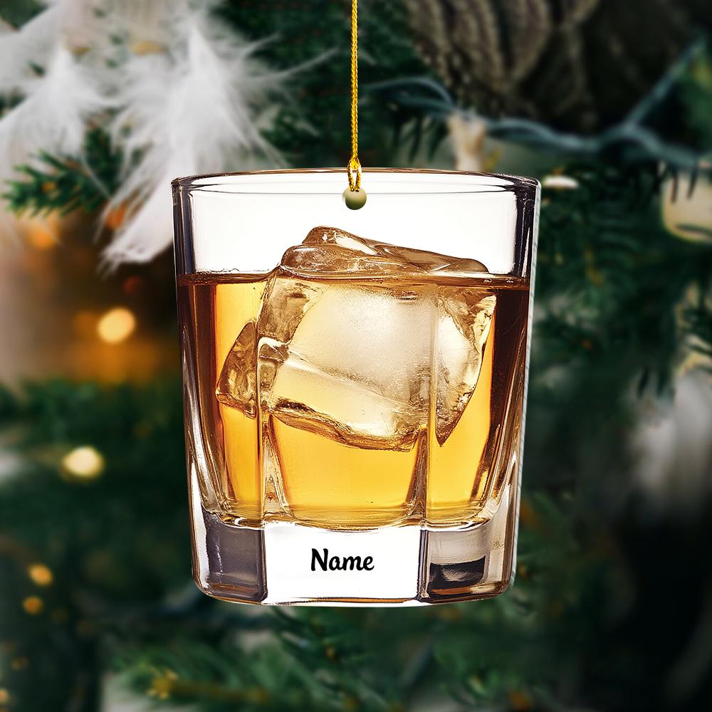 Personalized Bourbon Ornament, Bourbon Christmas Ornament, Drink Lovers Ornament, Whisky Ornament, Bar Pub Whiskey Ornament HAOR0611